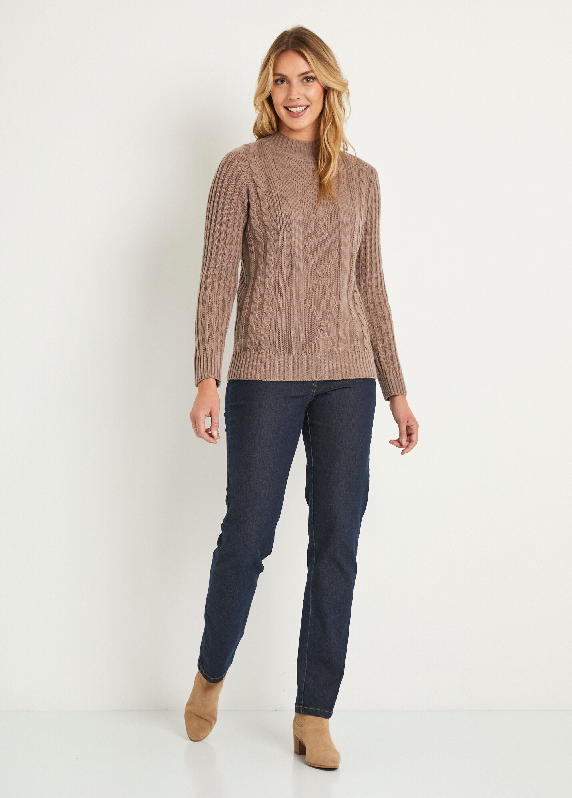 Pull_chaud_style_irlandais_col_montant_Taupe_SF1_slim