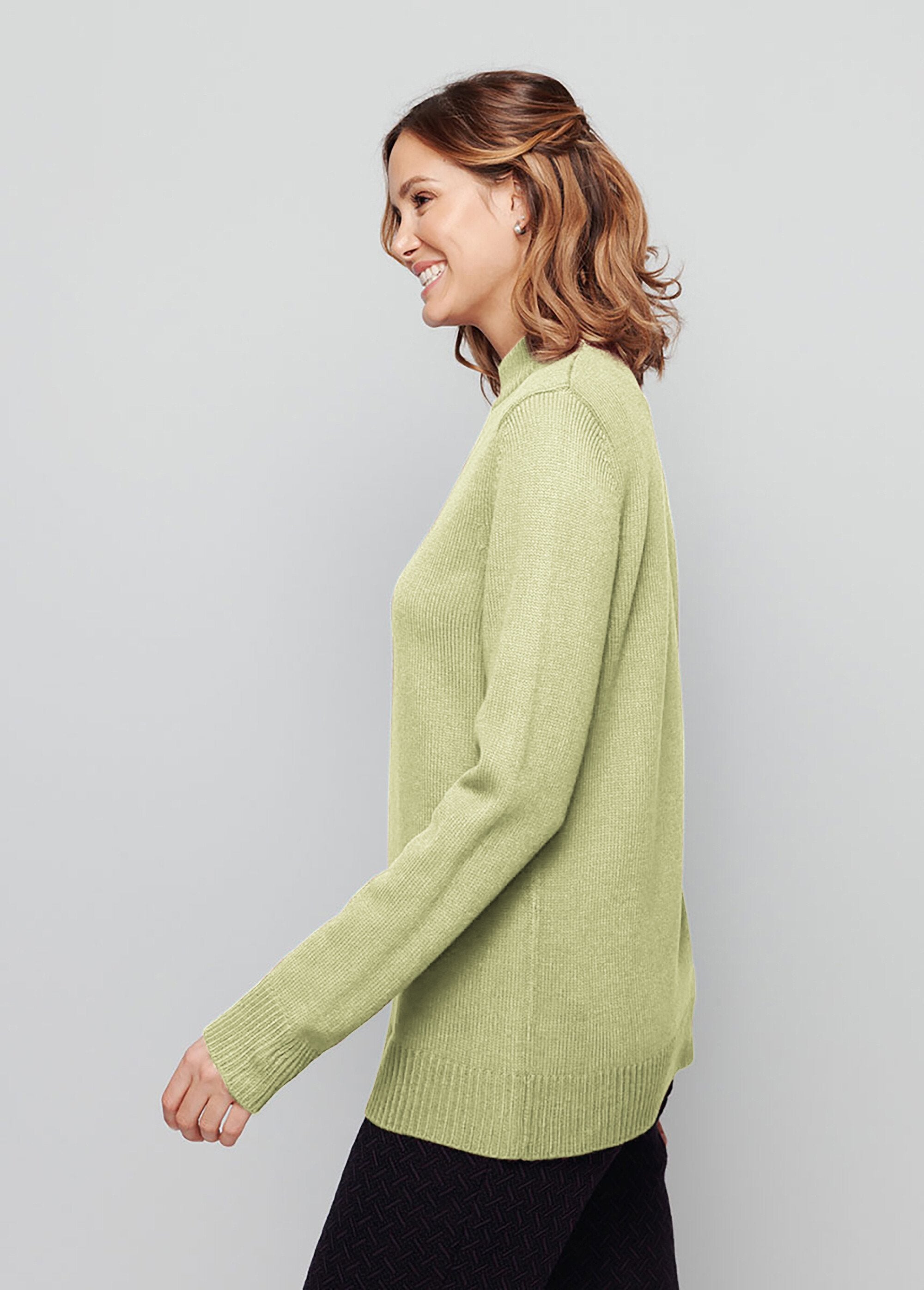 Pull_col_montant_maille_épaisse_Vert_tilleul_DR1_slim