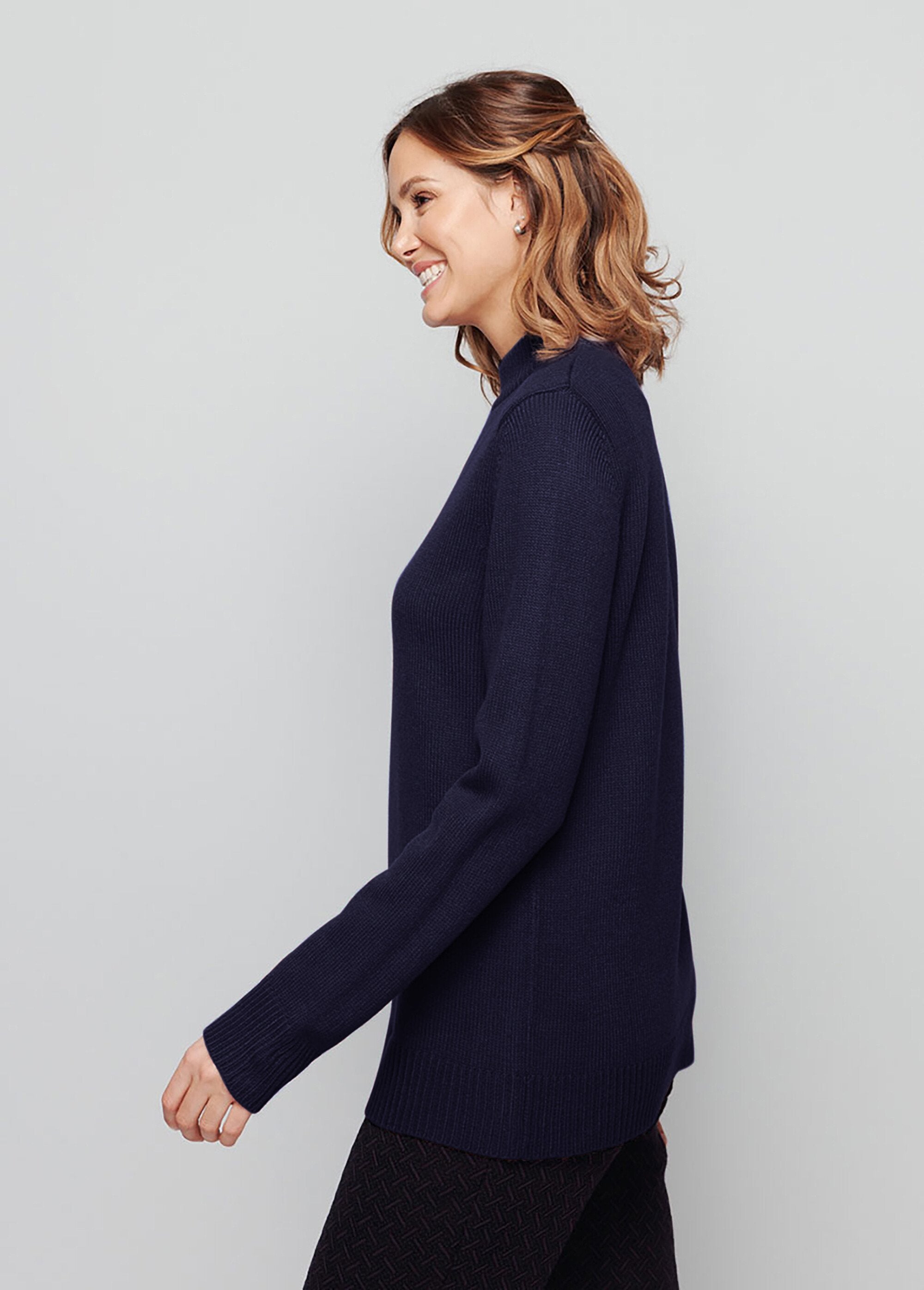 Pull_col_montant_maille_épaisse_Marine_DR1_slim