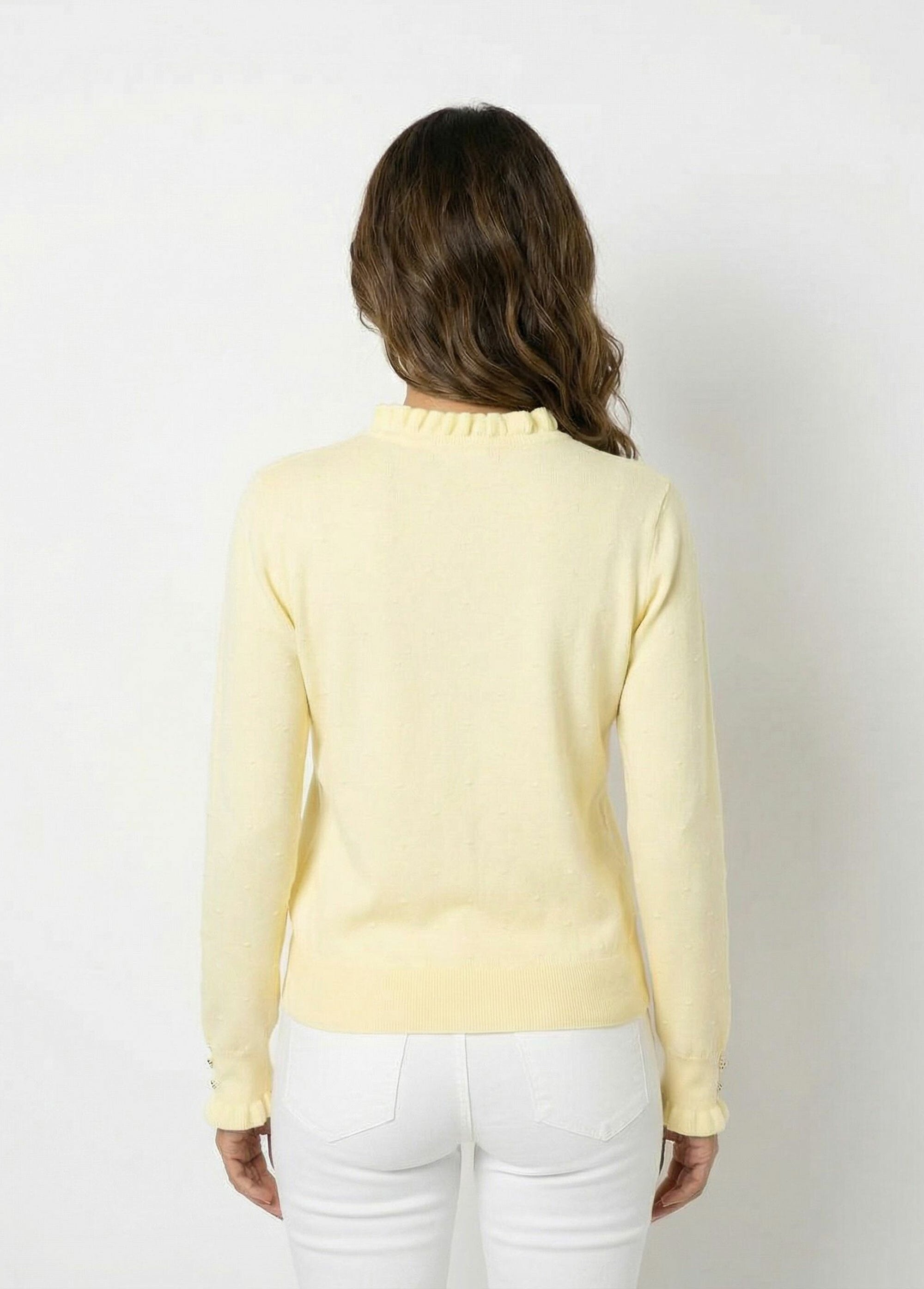 Pull_col_montant_plissé_maille_plumetis_Jaune_DO1_slim
