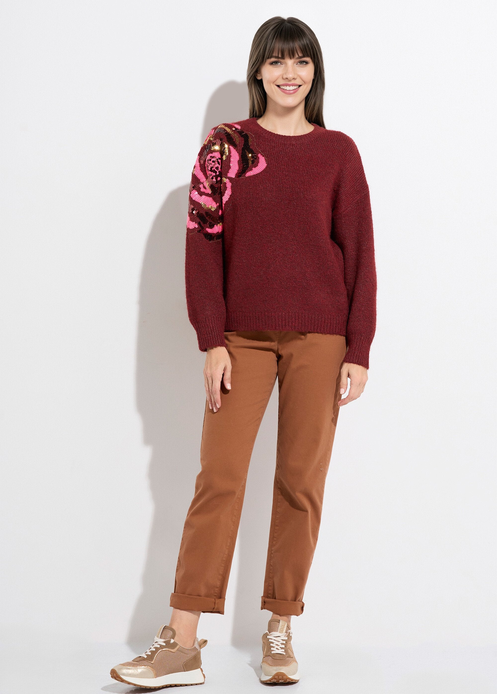 Crew_neck_sweater_with_sequined_flower_design_Bordeaux__SF1_slim