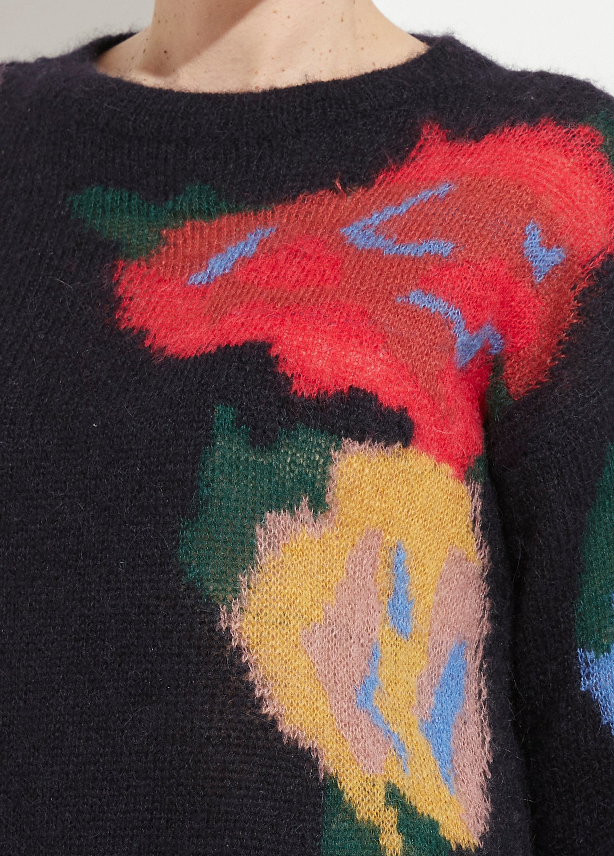 Pull_col_rond_avec_mohair_jacquard_fleuri_Marine_et_tomette_DE1_slim