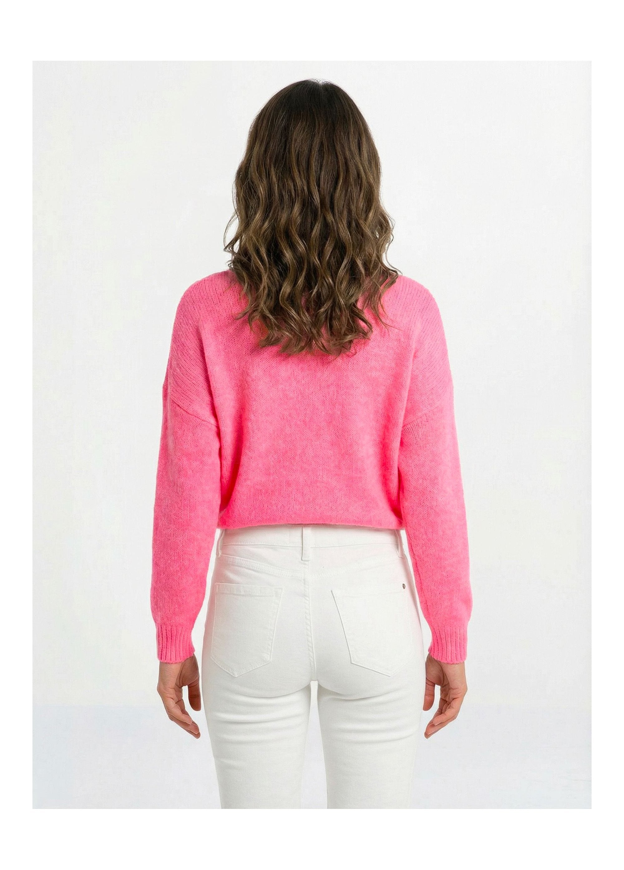 Pull_col_rond_coeurs_rayés_avec_laine_Rose_fluo_DO1_slim