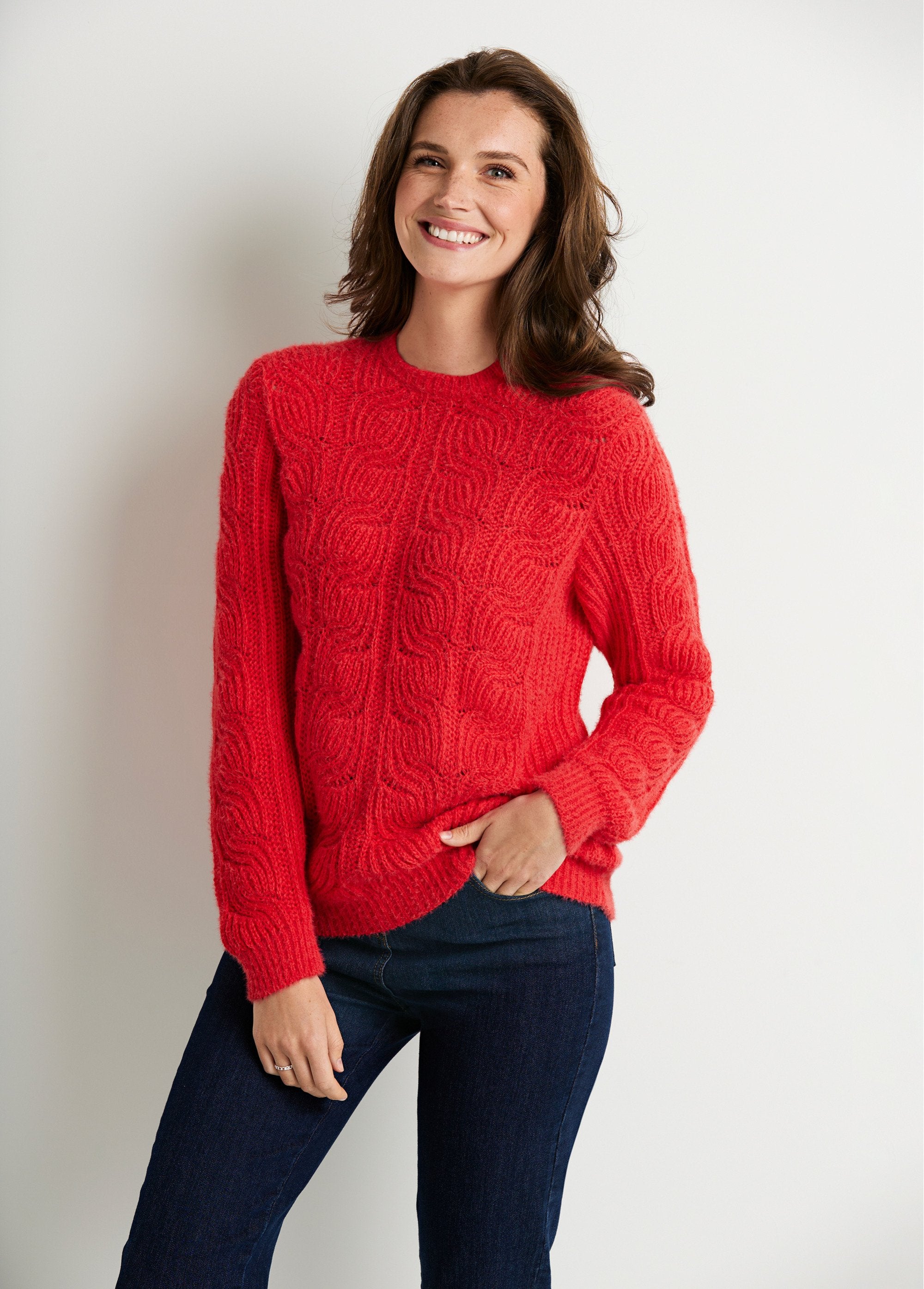 Pull_col_rond_maille_fantaisie_Corail_FA1_slim