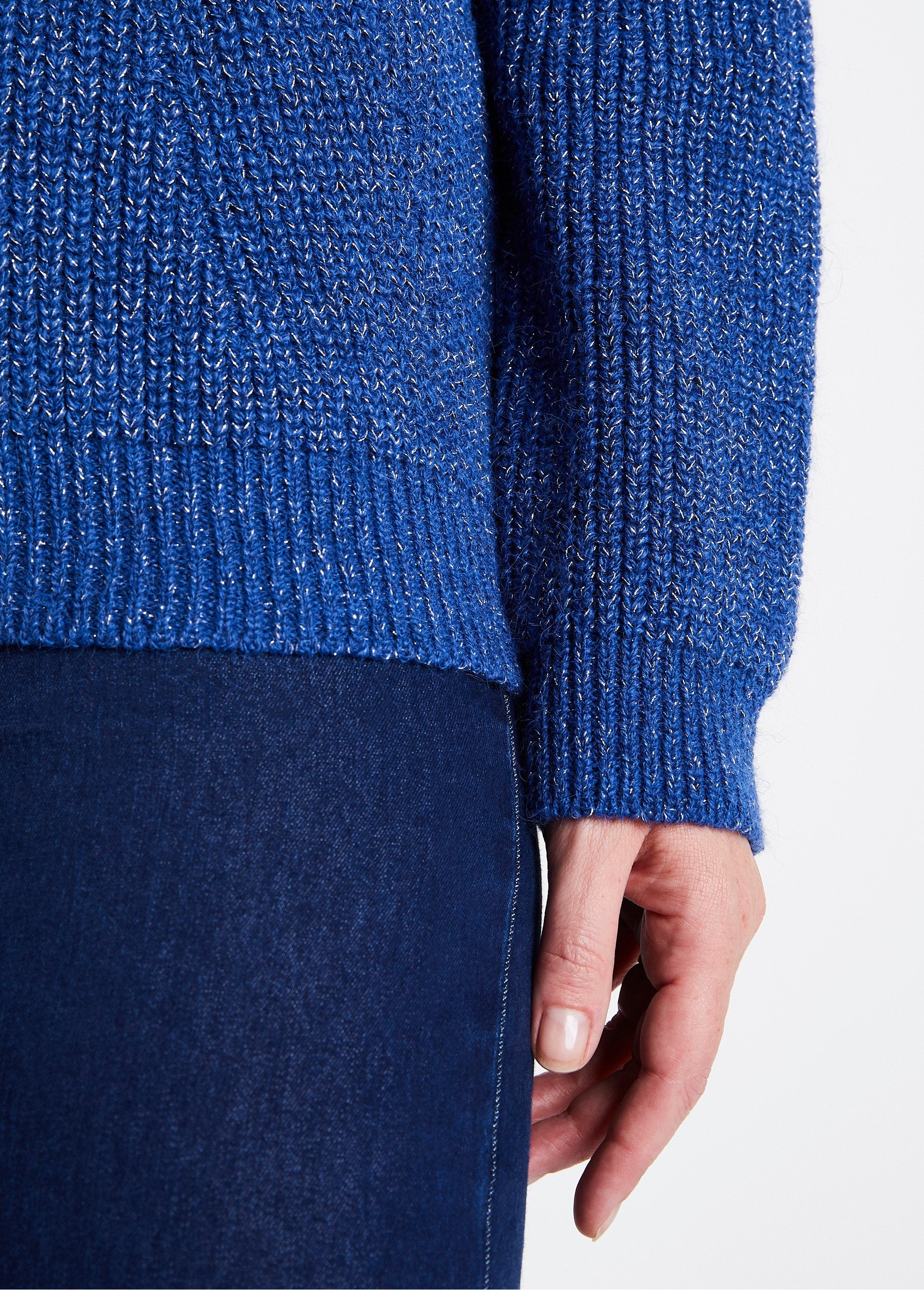 Pull_col_rond_maille_perlée_avec_laine_Bleu_DE2_slim