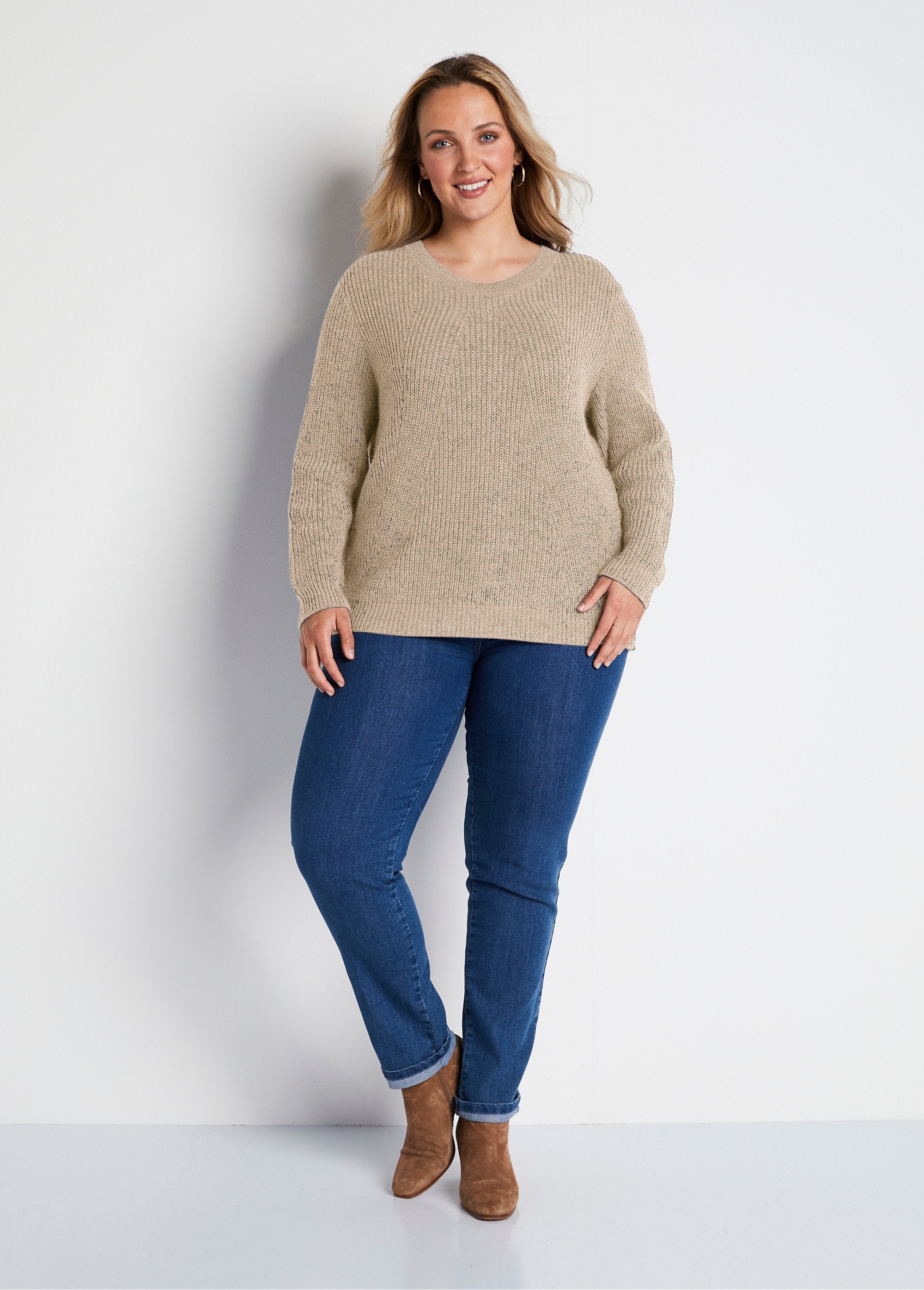 Pull_col_rond_maille_perlée_avec_laine_Beige_SF1_curvy
