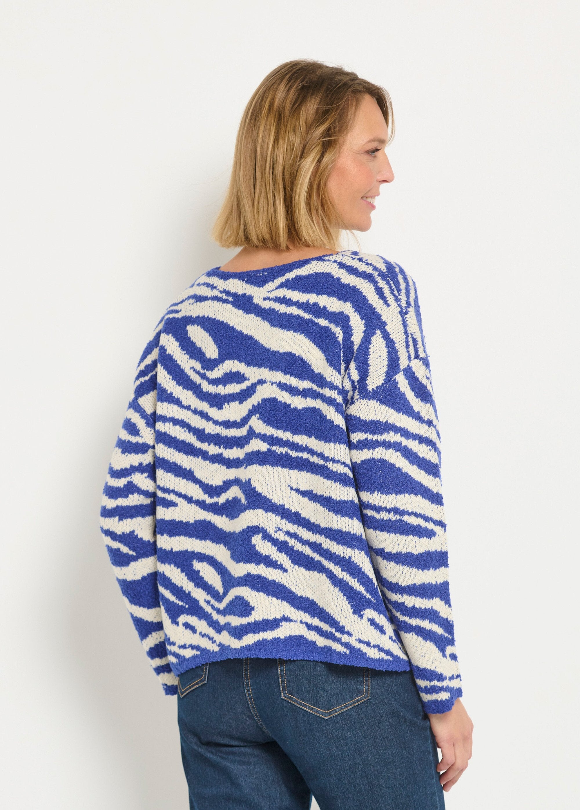 Trui_met_V-hals_in_mos-zebrabreisel_Bleu_et_blanc_DO1_slim