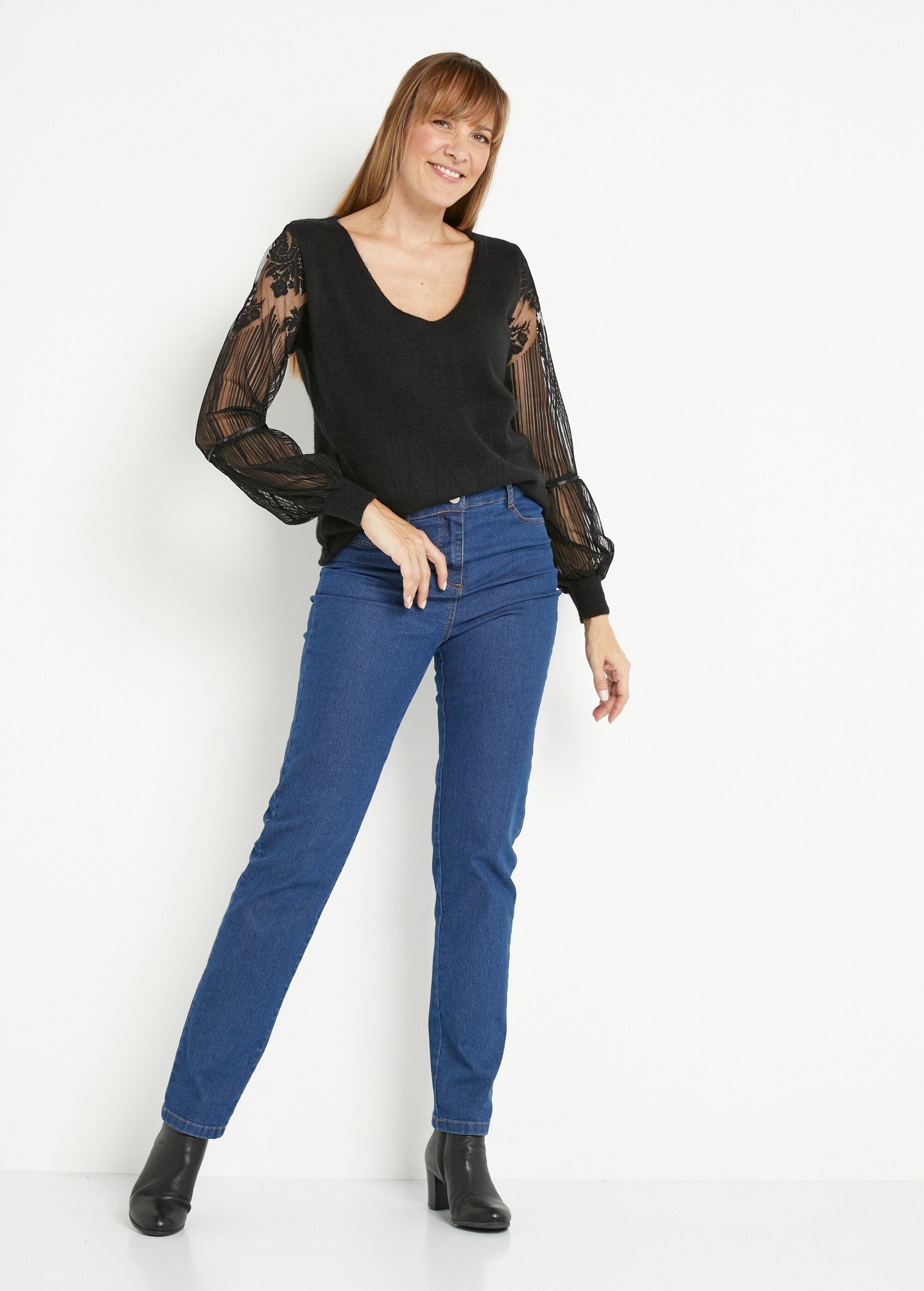 Pull_col_V_manches_résille_et_dentelle_Noir_SF1_slim