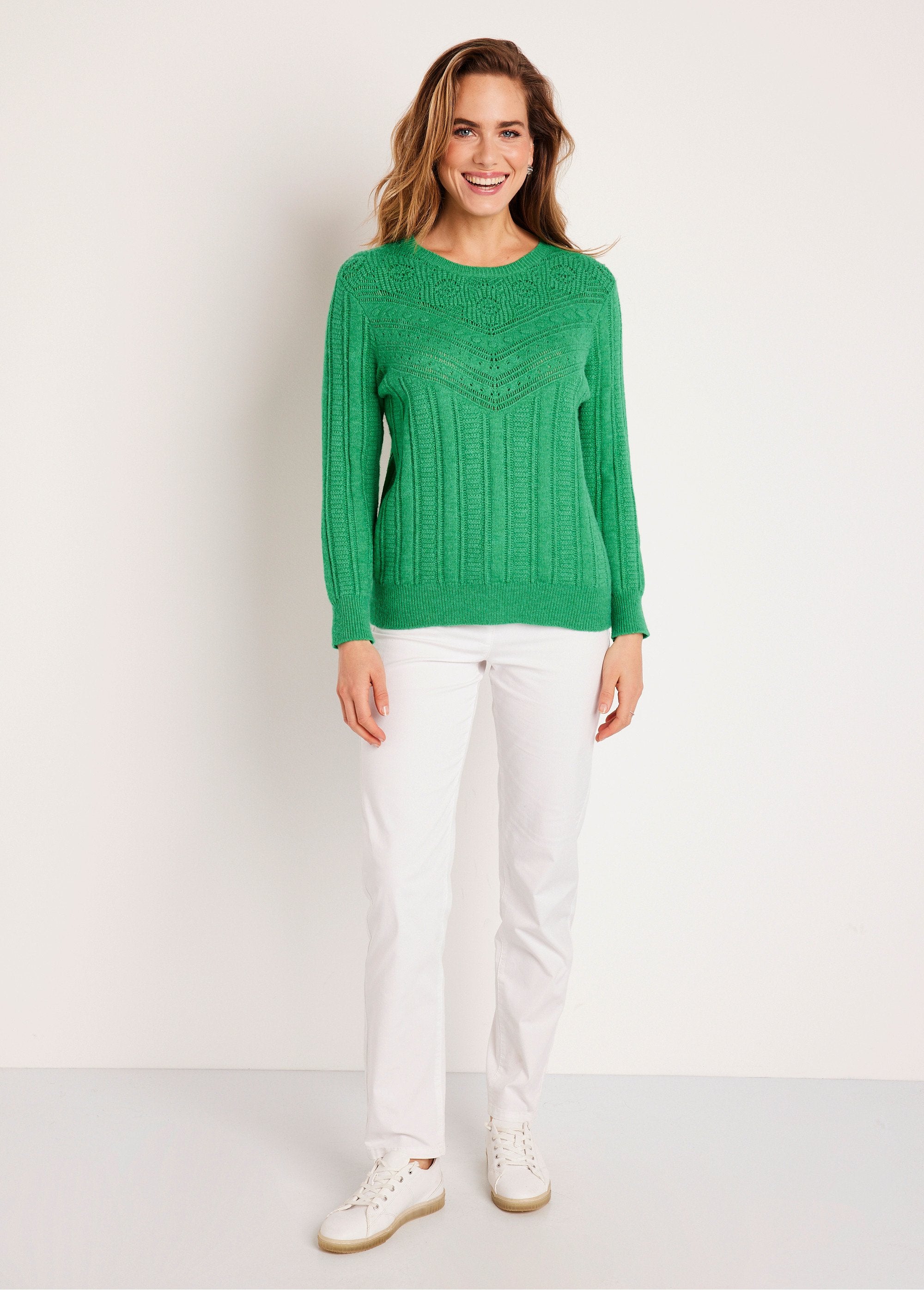 Pull_doux_ajouré_boules_col_rond_Vert_SF1_slim