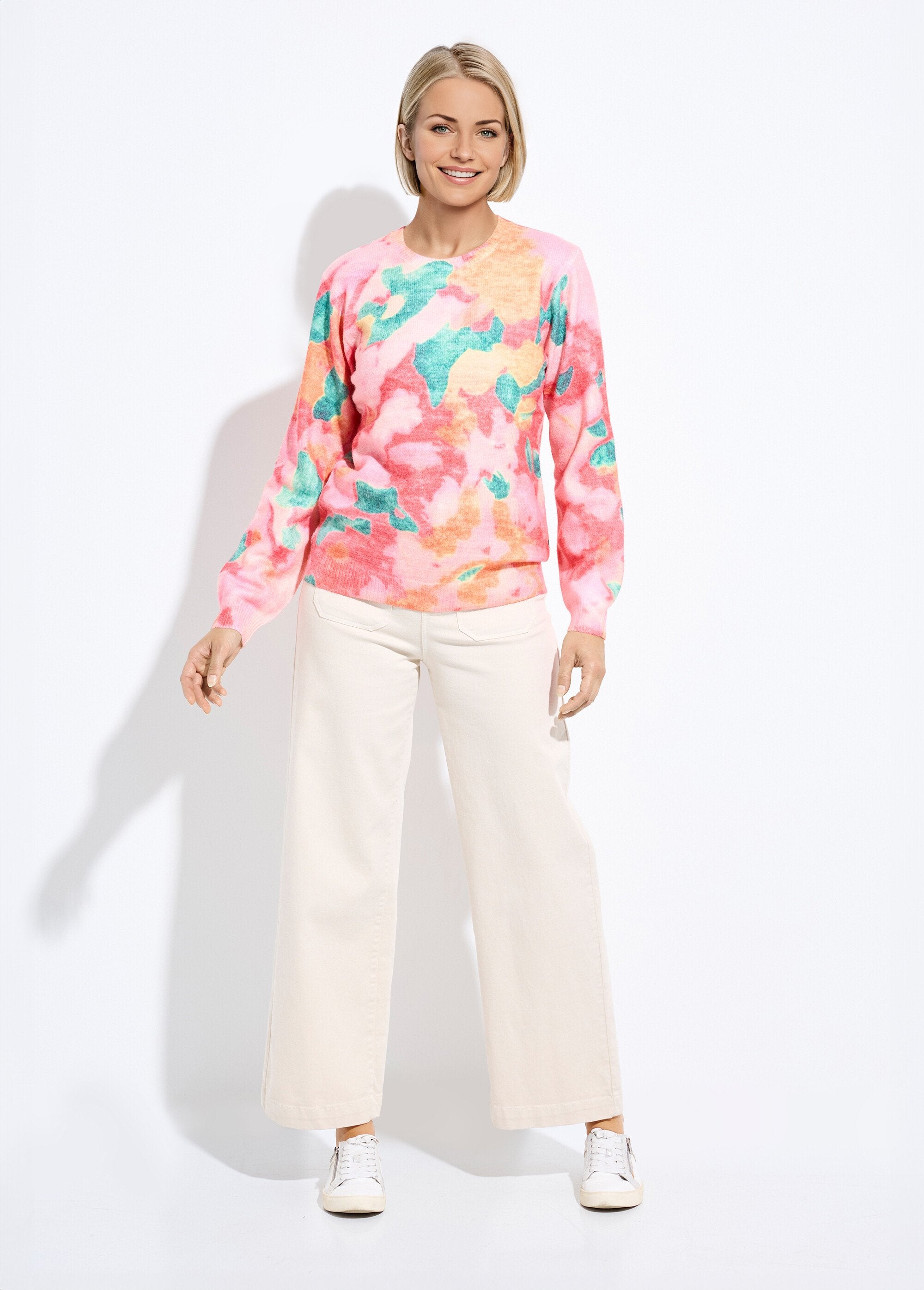 Pull_doux_col_rond_imprimé_floral_Imprime_corail_SF1_slim