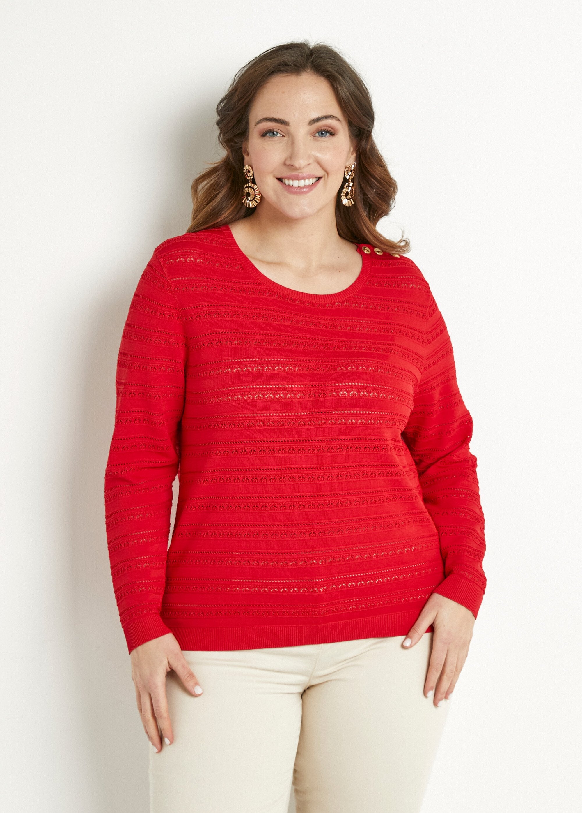 Pull_doux_court_col_rond_uni_manches_longues_Rouge_FA1_curvy