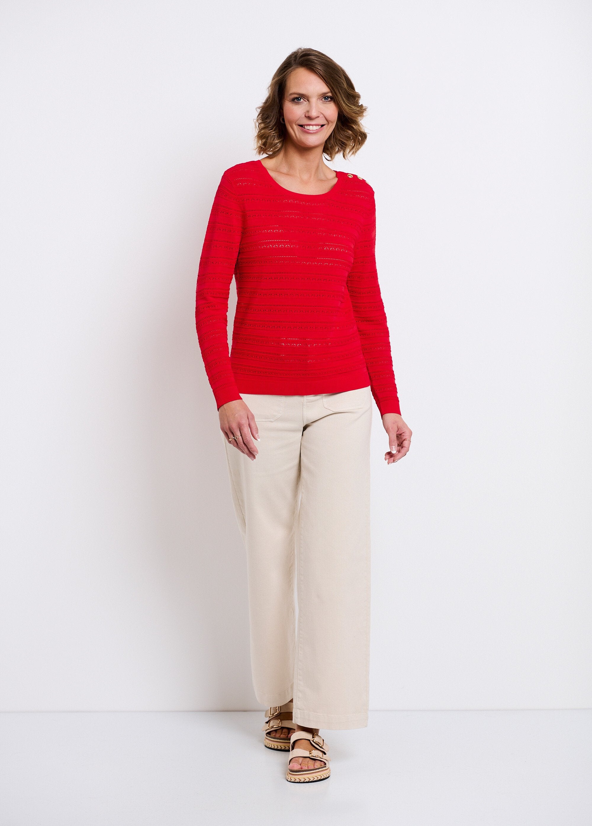 Pull_doux_court_col_rond_uni_manches_longues_Rouge_SF1_slim