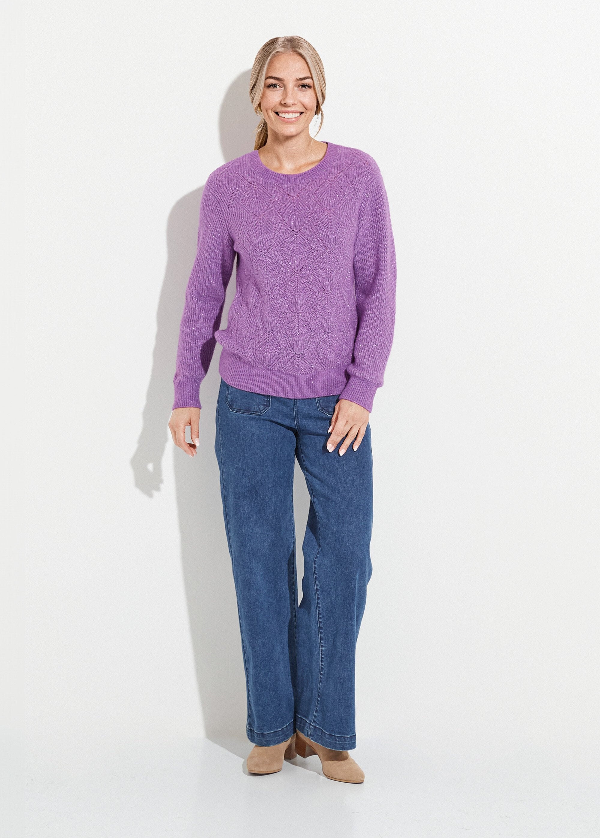 Pull_doux_maille_ajourée_fibres_recyclées_et_laine_Violet_SF1_slim