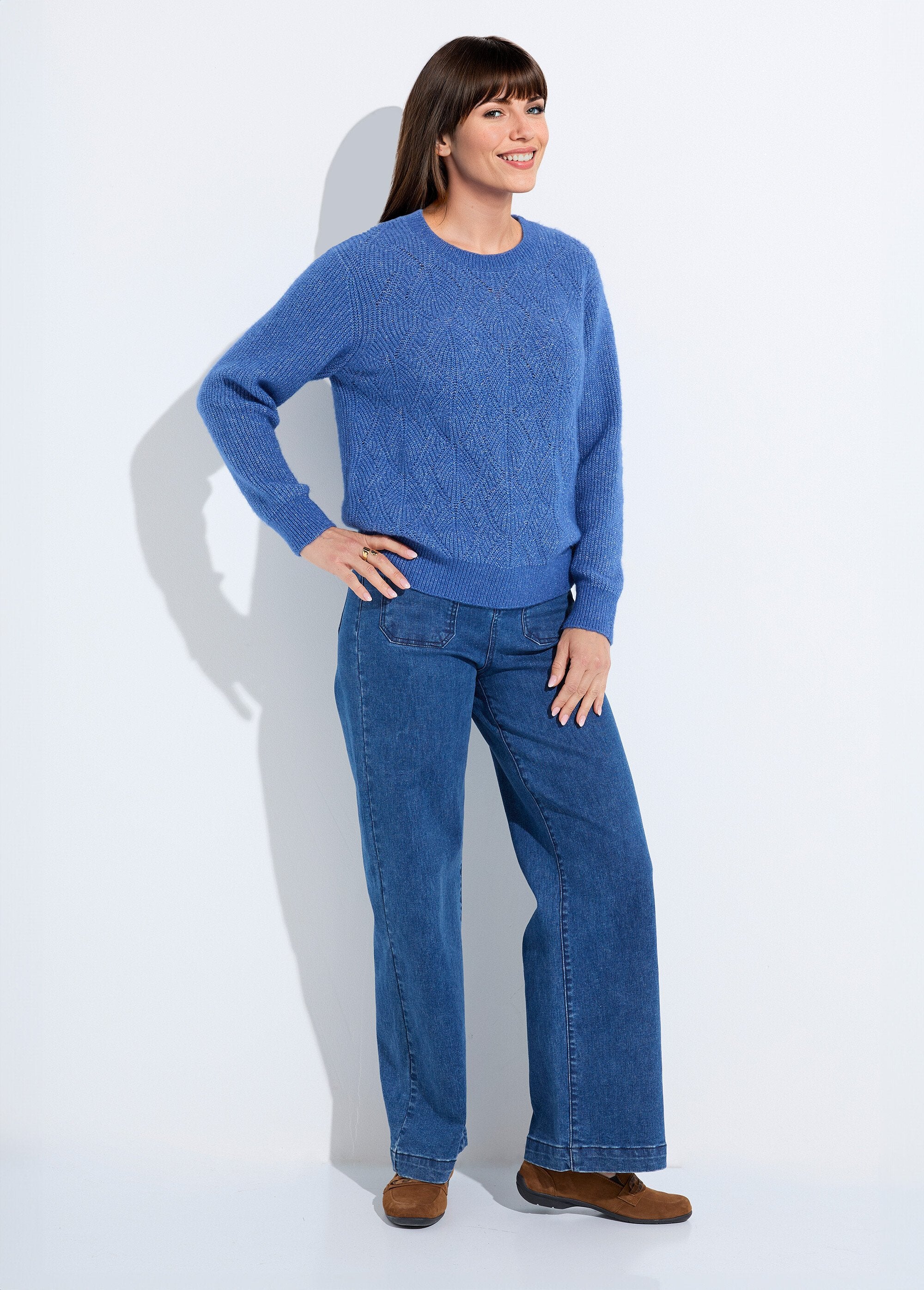 Pull_doux_maille_ajourée_fibres_recyclées_et_laine_Bleu_SF1_slim