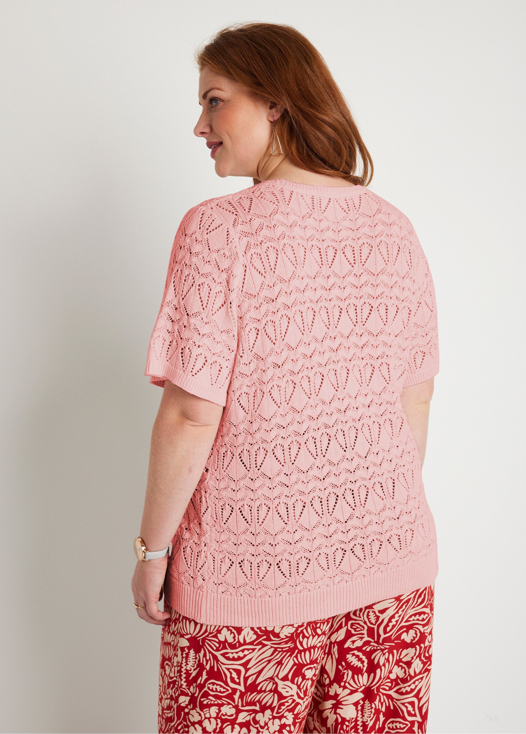 Pull_fin_ajouré_coton_manches_courtes_Rose_poudre_DO1_curvy