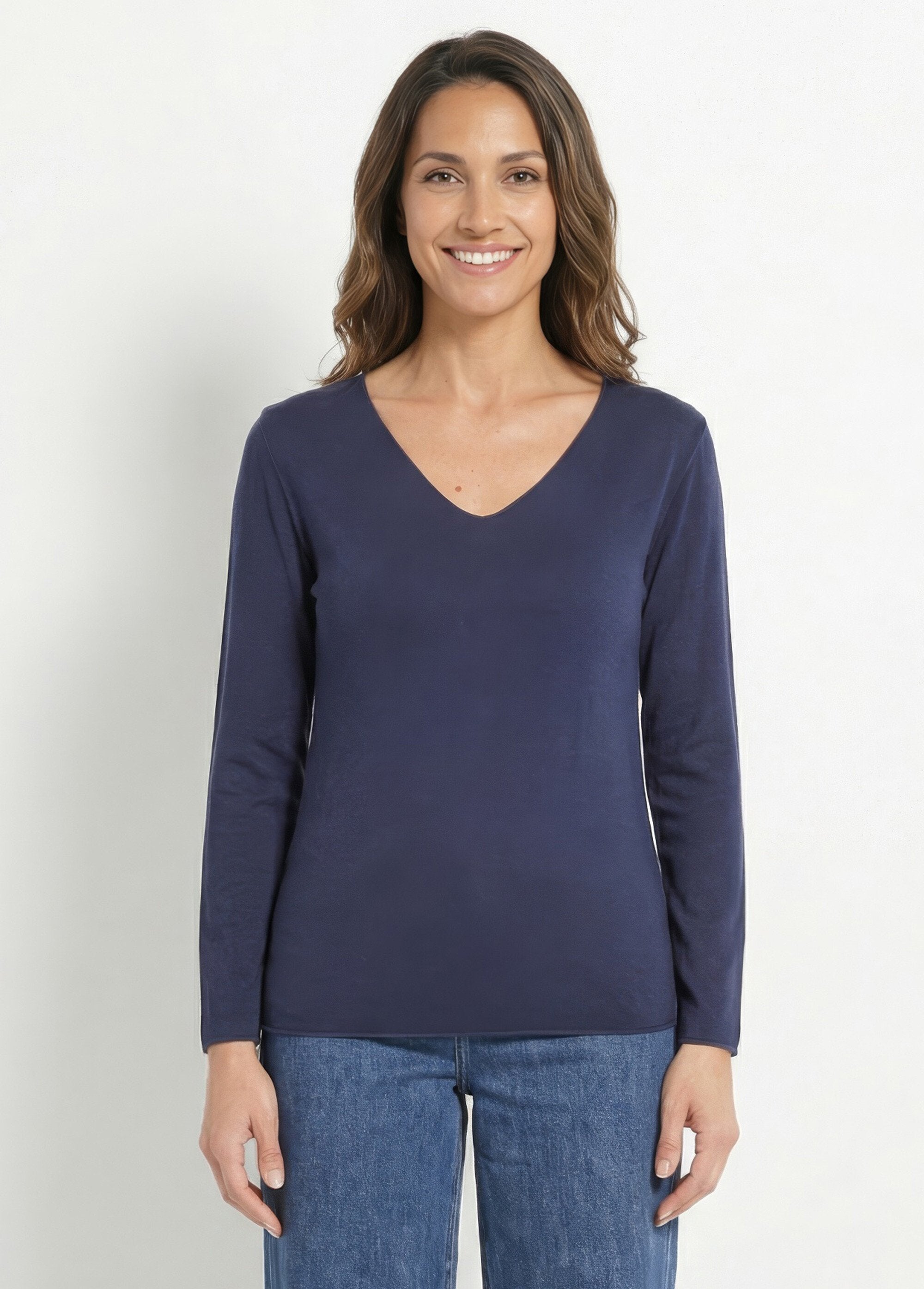Pull_fin_avec_angora_et_laine,_col_V_Marine_FA1_slim