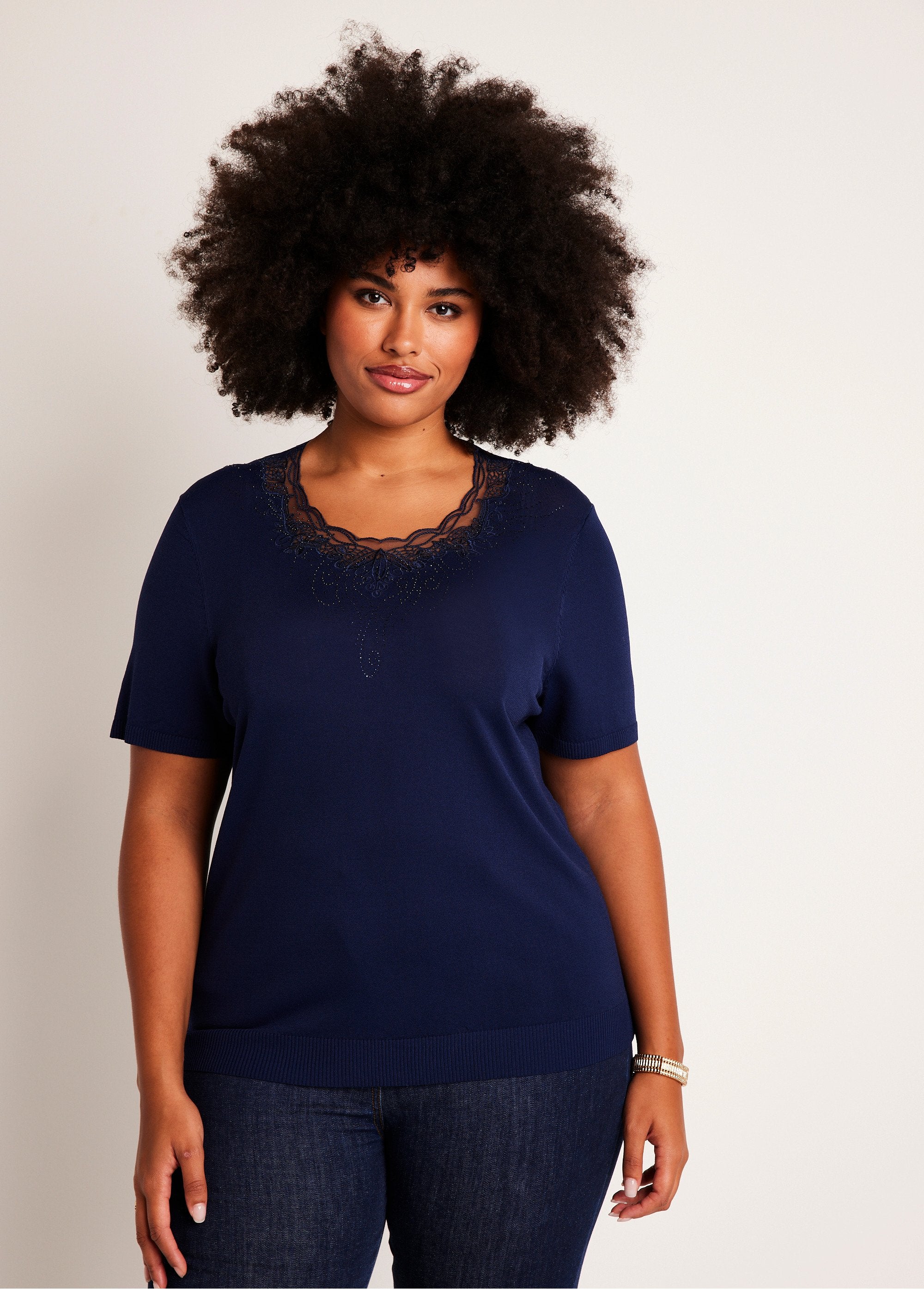 Pull_fin_brodé_manches_courtes_Marine_FA1_curvy