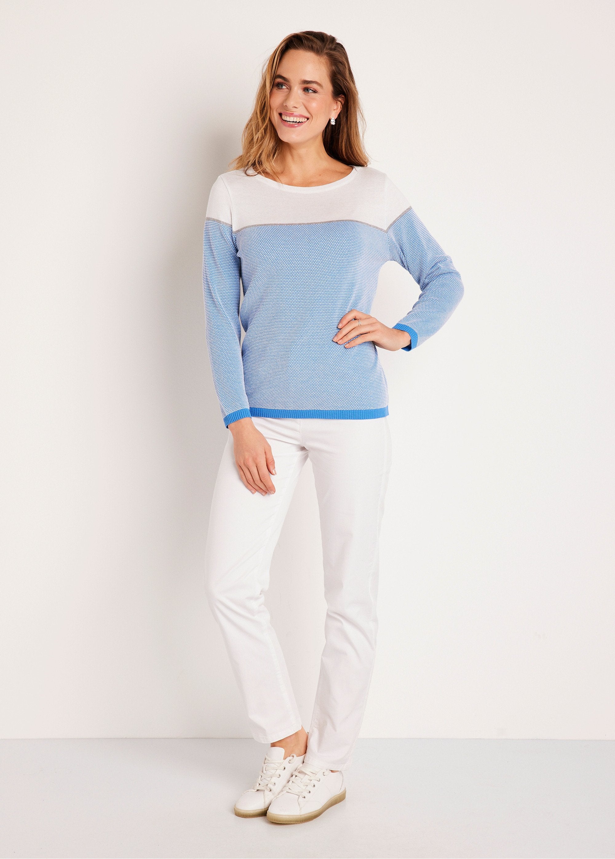 Pull_fin_col_rond_manches_longues_Blanc_et_bleu_SF1_slim