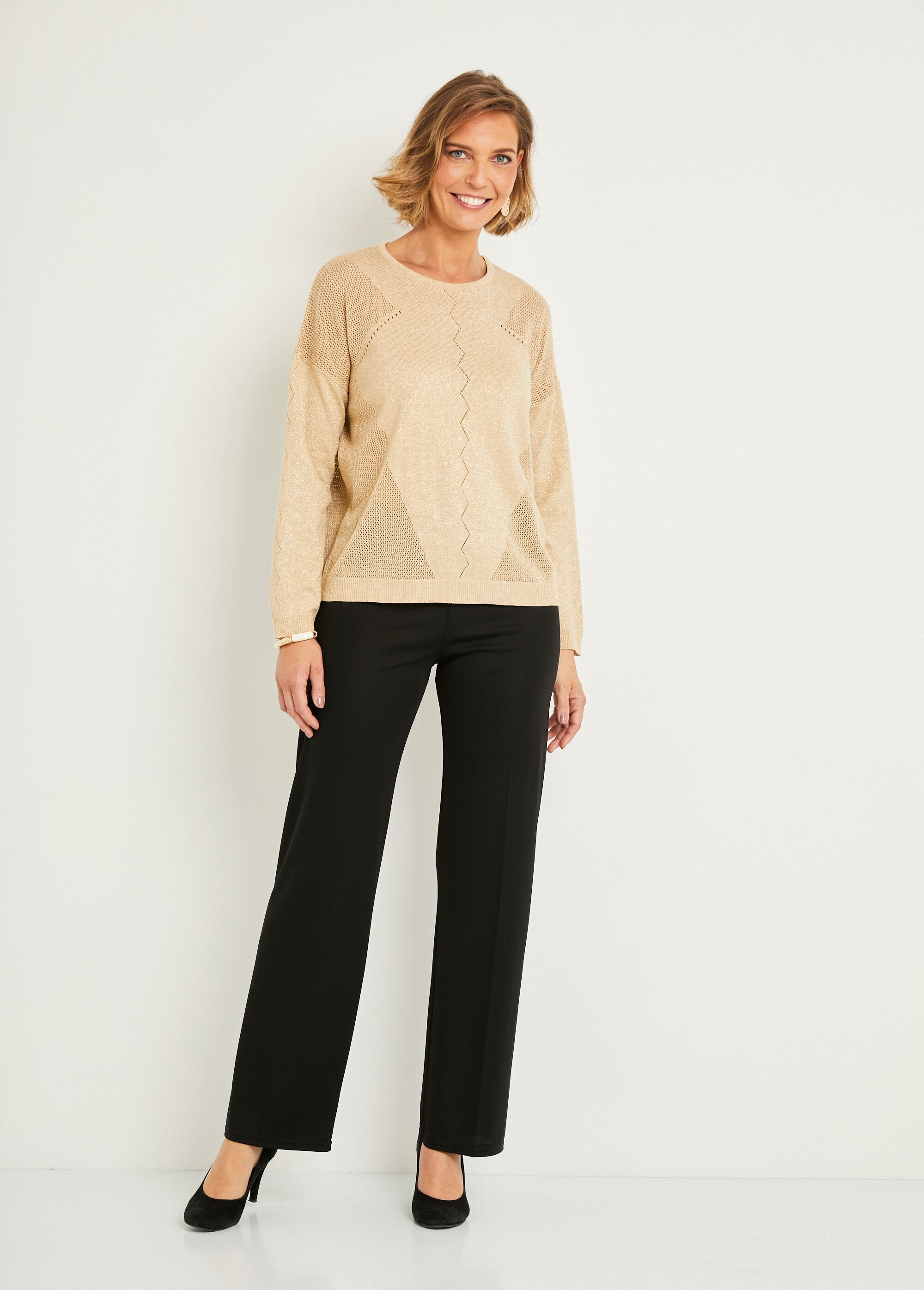 Pull_fin_court_ajouré_irisé_manches_longues_Dore_SF1_slim