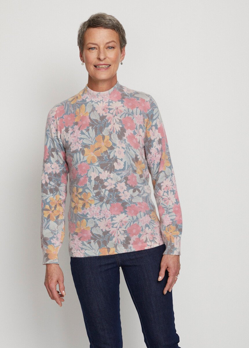 Pull_fin_chaud_imprimé_col_rond_mélange_laine_Rose_et_vert_FA1_slim
