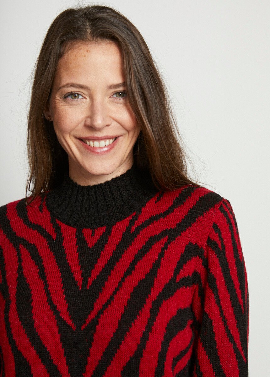 Pull_jacquard_zébré_col_montant_Rouge_et_noir_DE1_slim