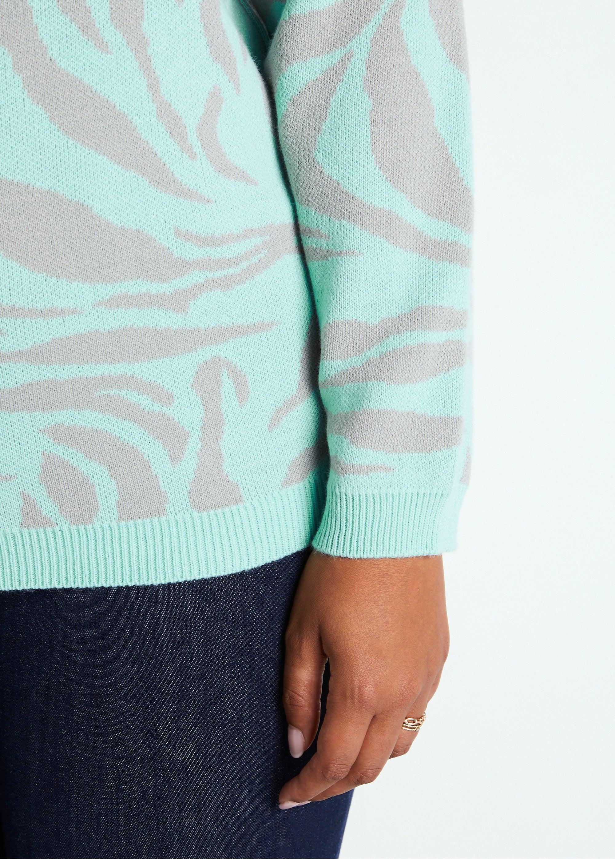 Pull_doux_jacquard_zèbre_col_rond_Onyx_et_gris_DE2_curvy