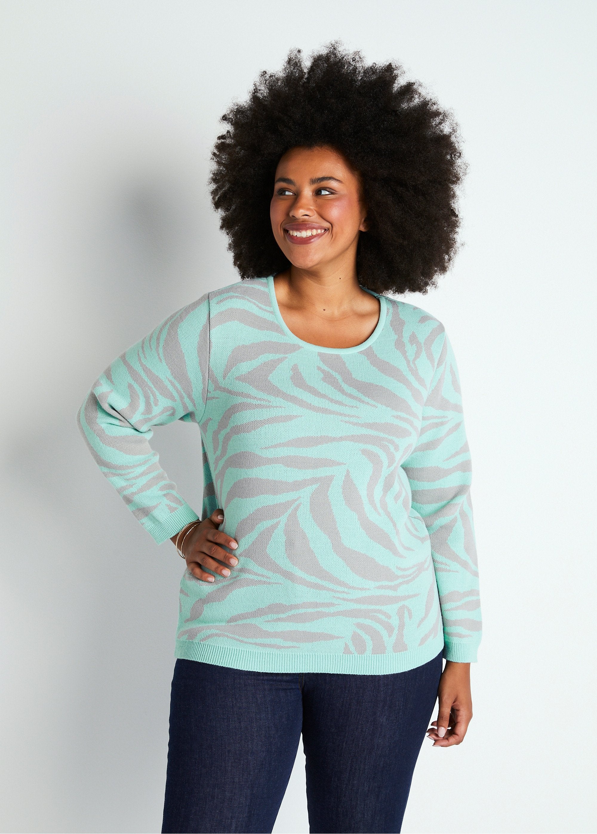 Pull_doux_jacquard_zèbre_col_rond_Onyx_et_gris_FA1_curvy