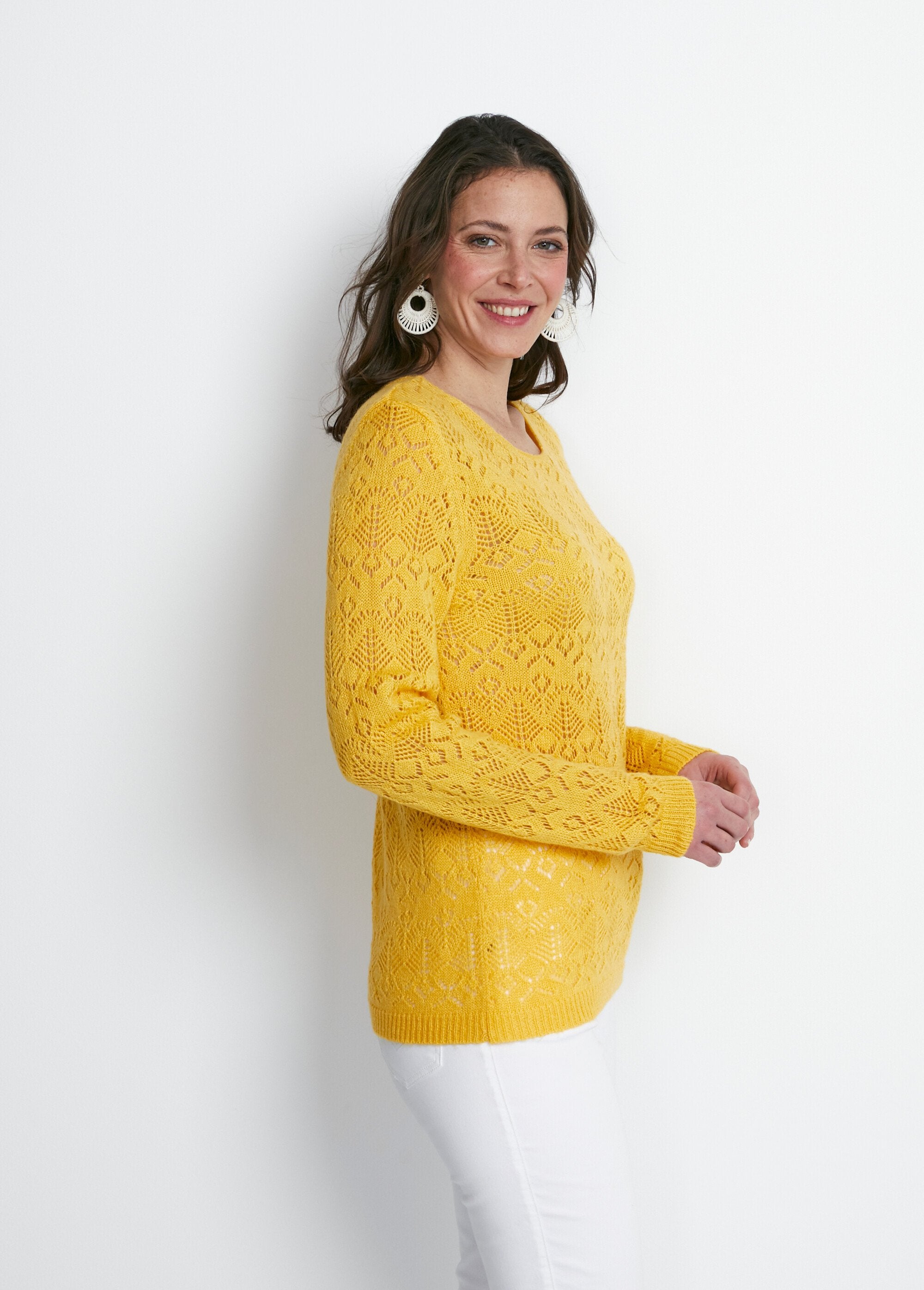 Pull_maille_ajourée_manches_longues_Jaune_DR1_slim
