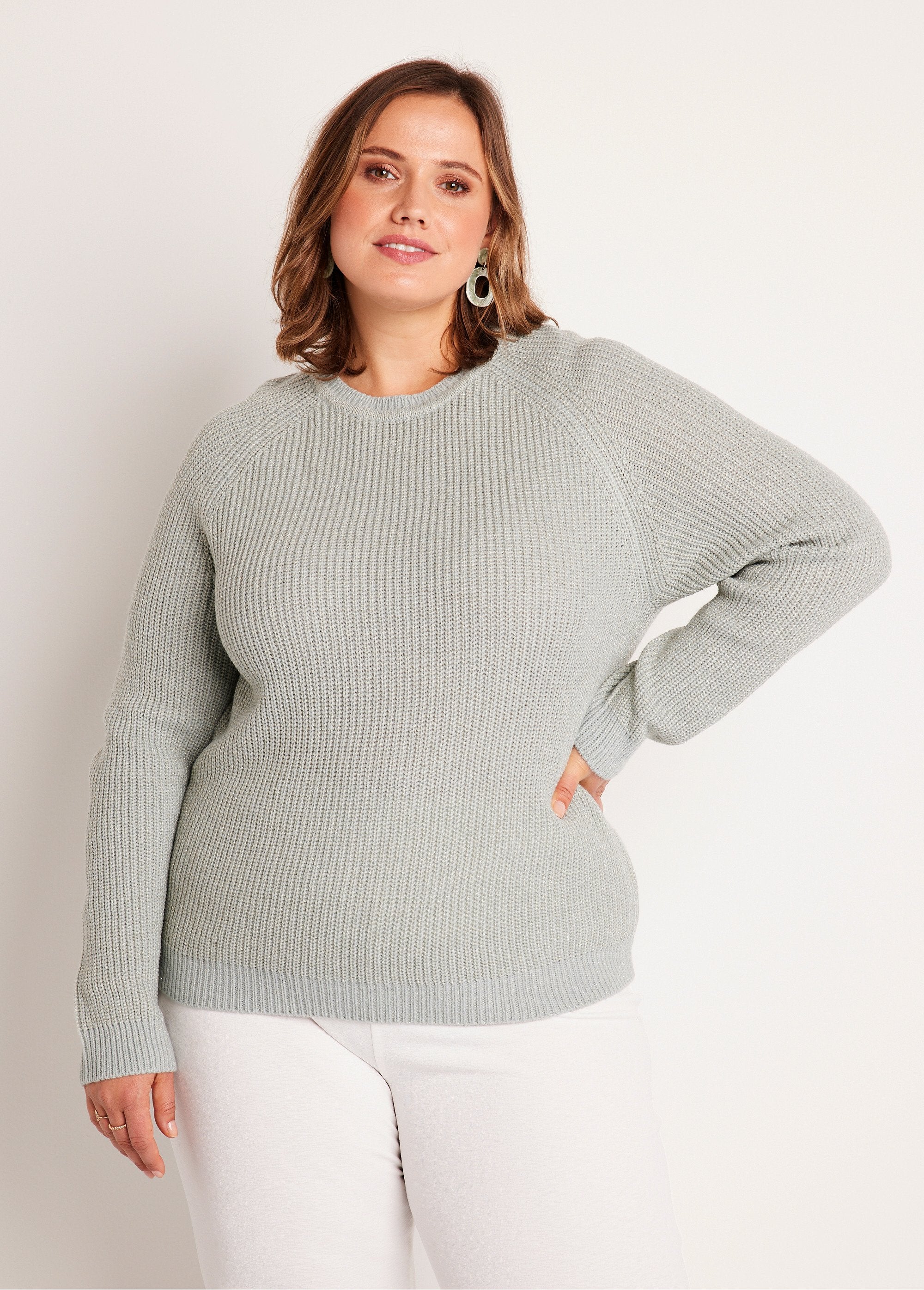 Pull_maille_brillante_col_rond_Menthe_FA1_curvy