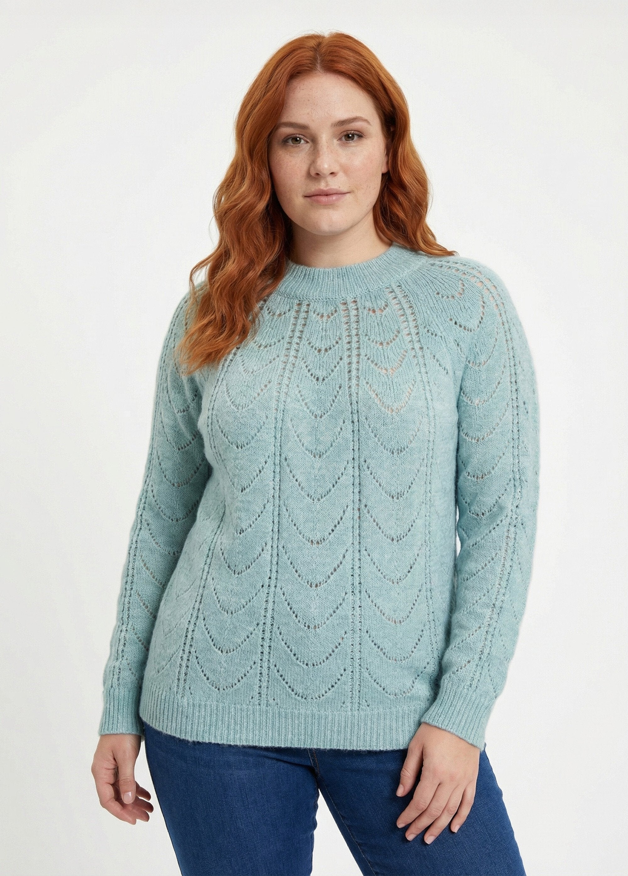 Pull_maille_chinée_ajourée_col_rond_Aqua_FA1_curvy