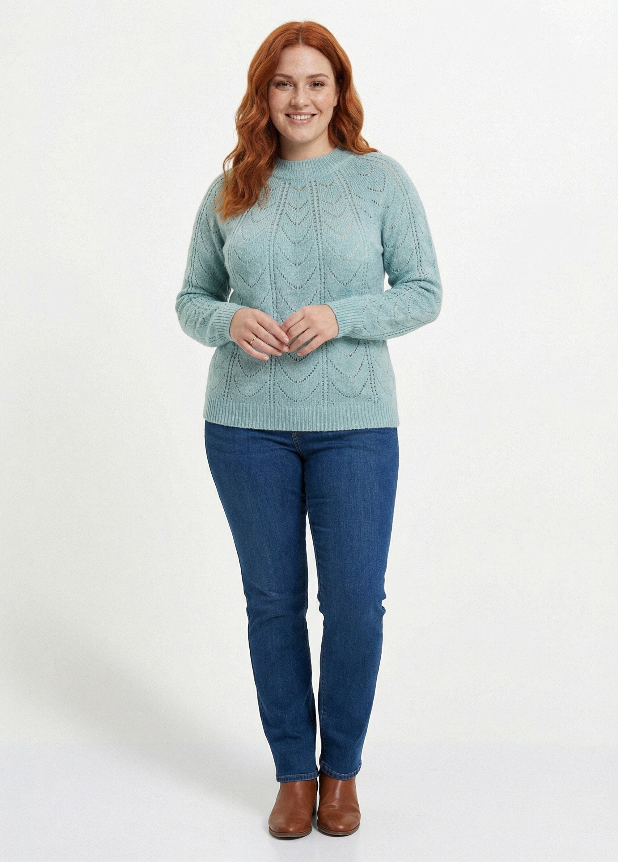 Pull_maille_chinée_ajourée_col_rond_Aqua_SF1_curvy