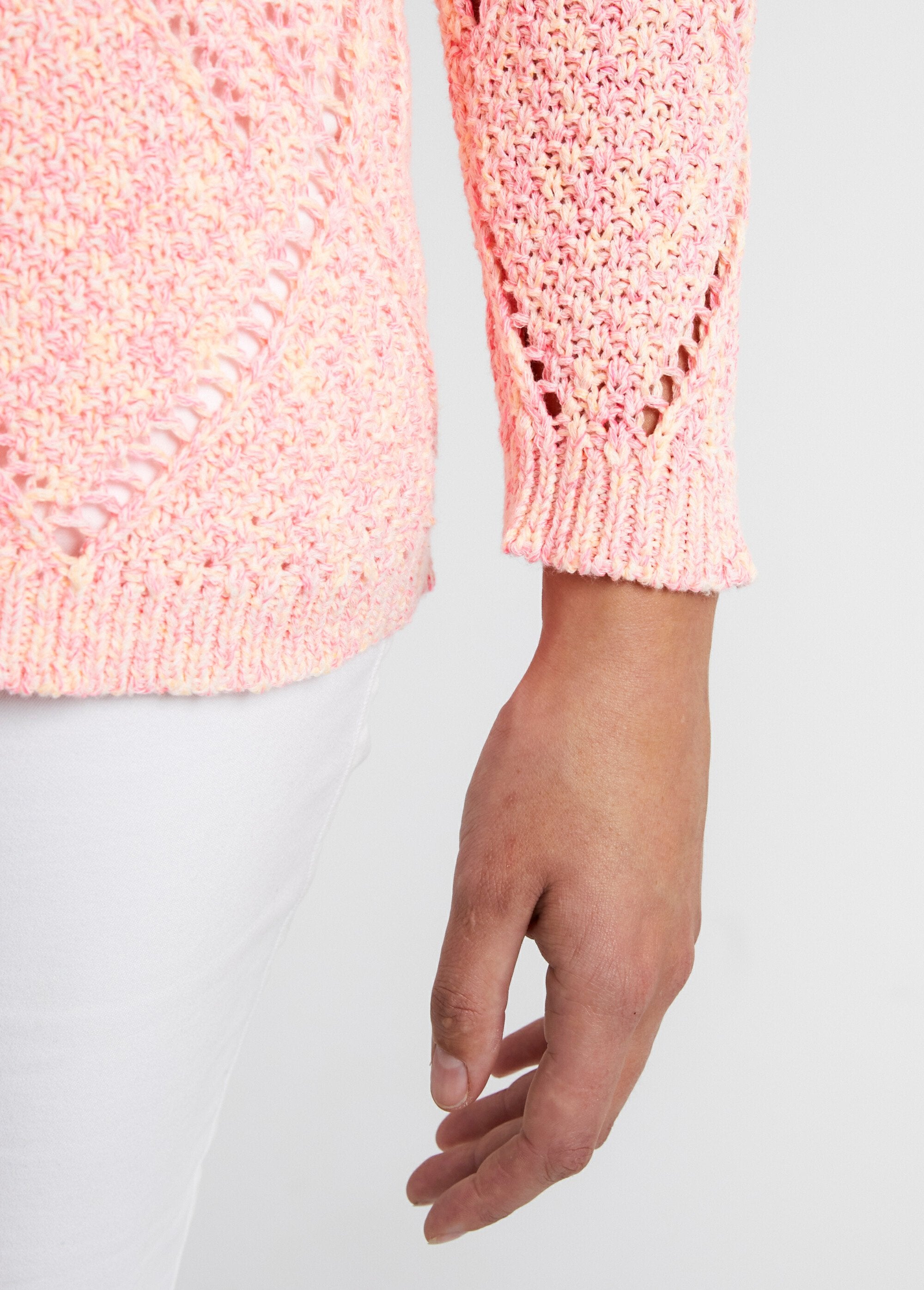 Pull_maille_moulinée_ajourée_Rose_DE2_slim