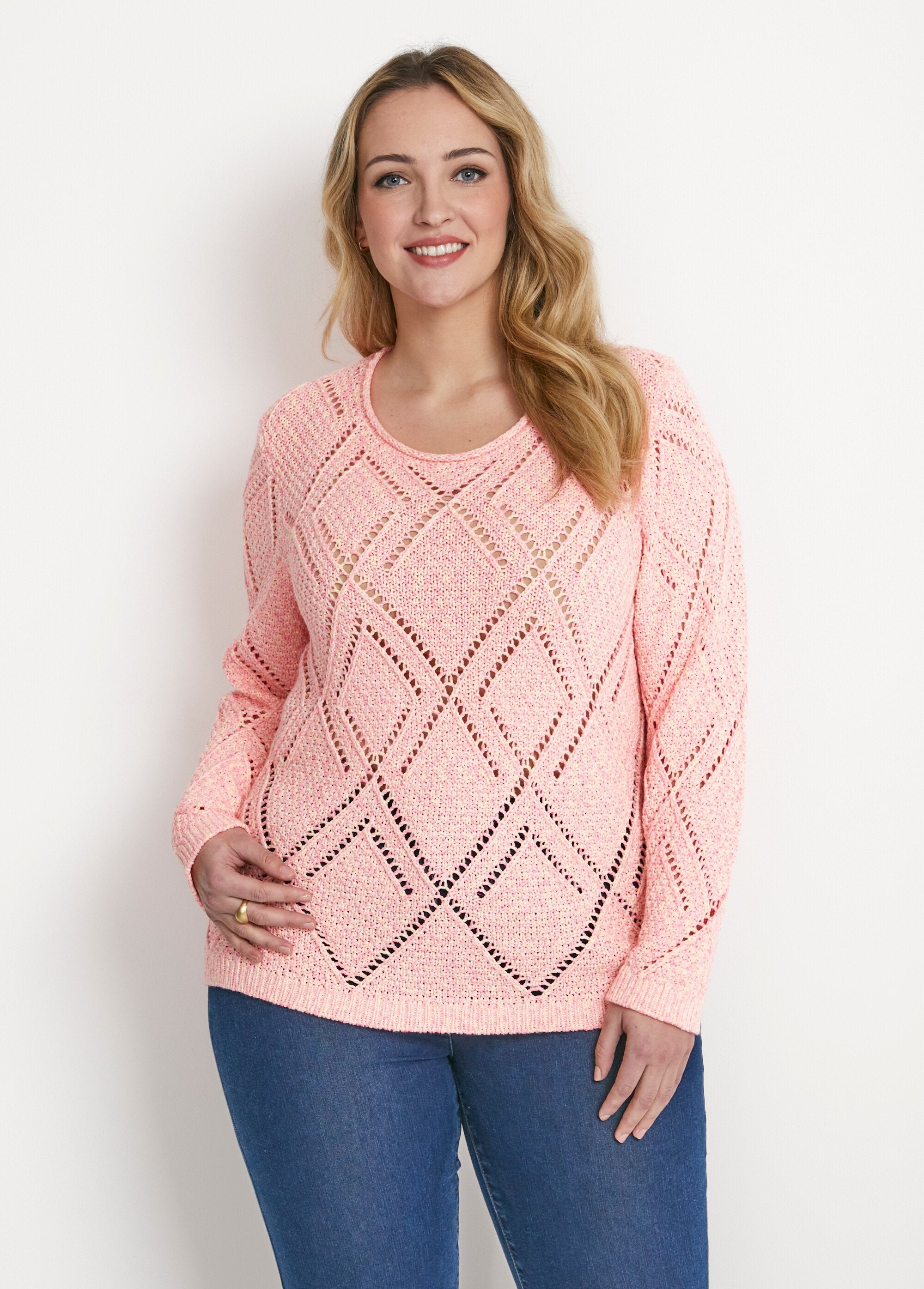 Pull_maille_moulinée_ajourée_Rose_FA1_curvy