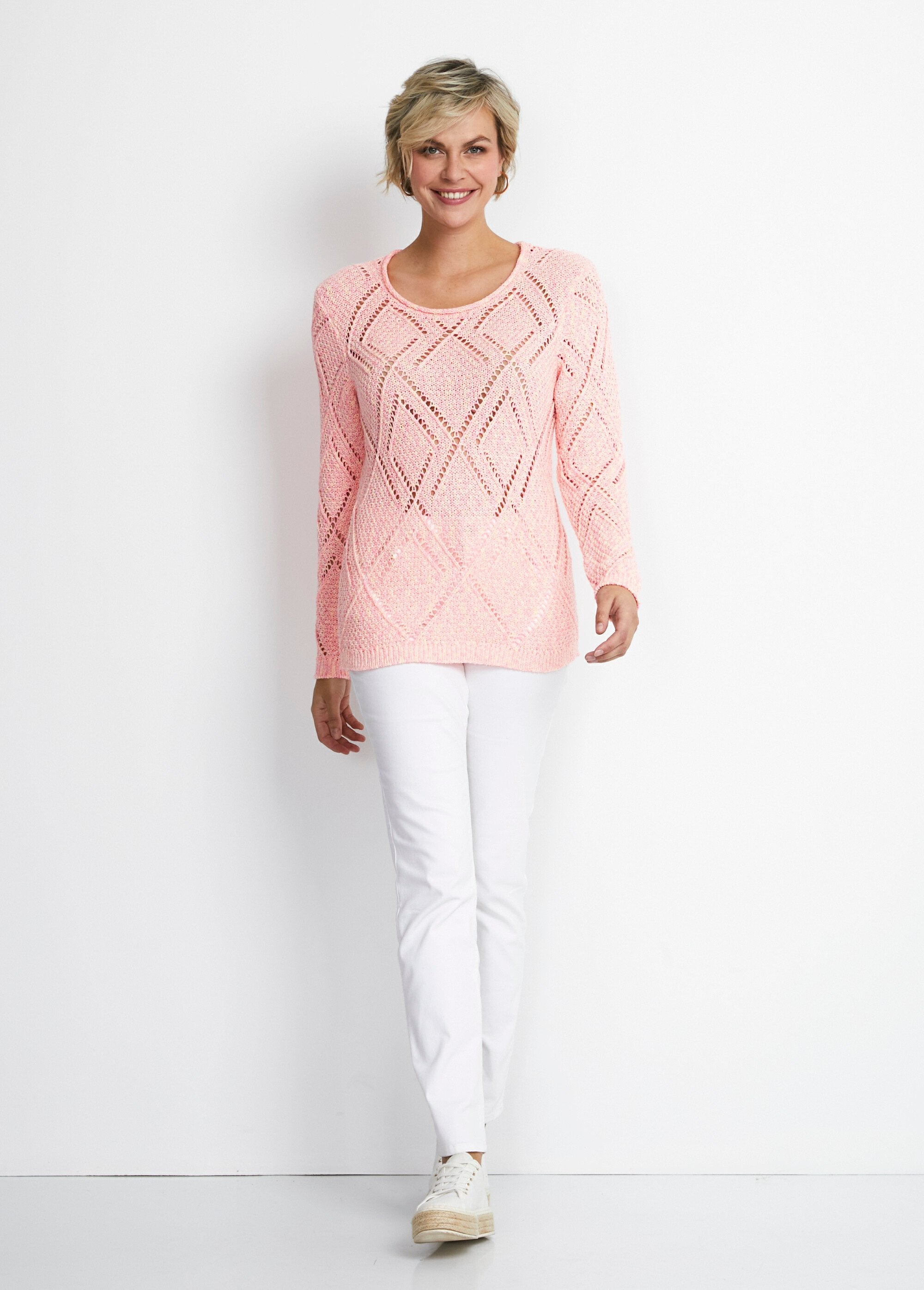 Pull_maille_moulinée_ajourée_Rose_SF1_slim