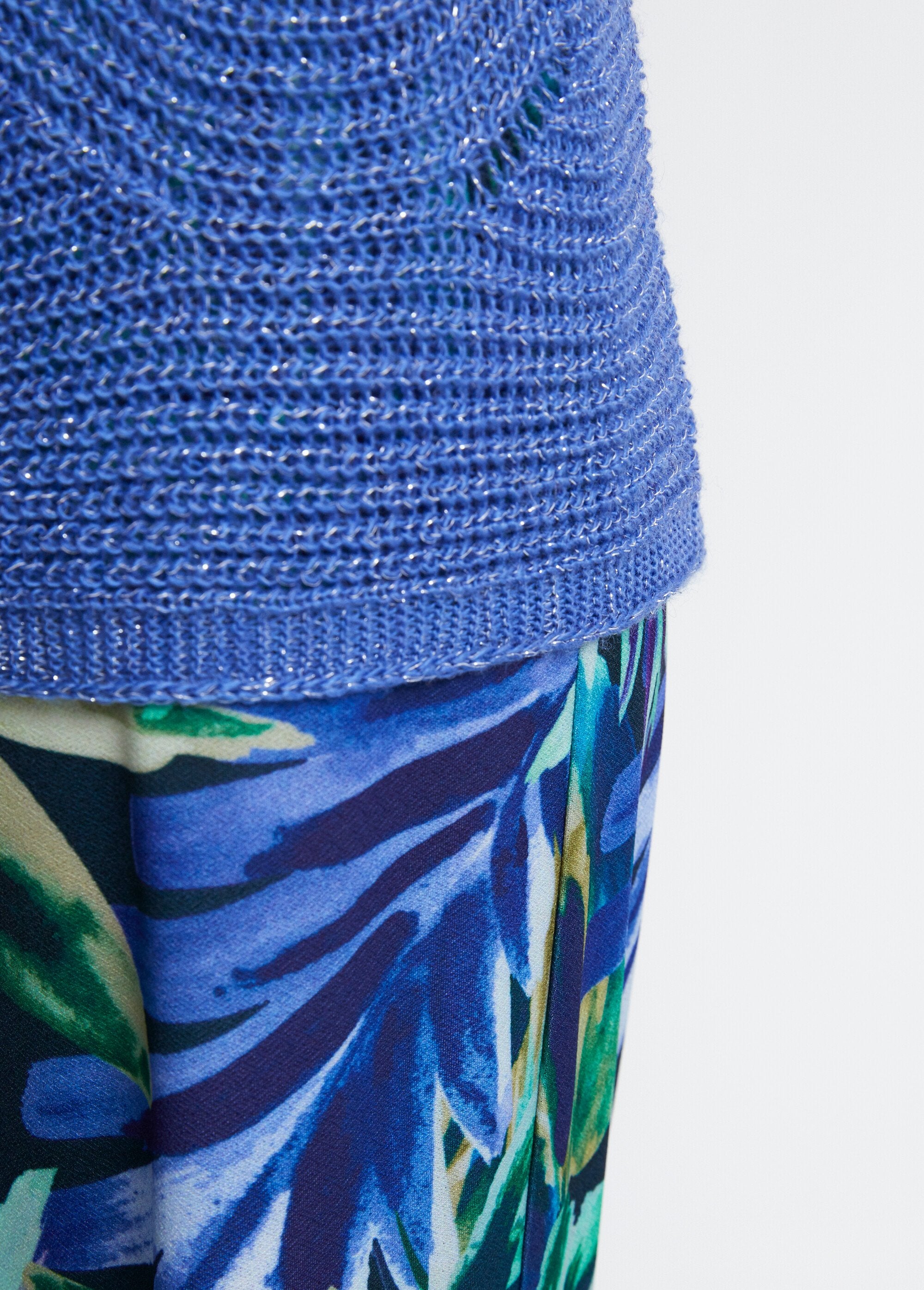 Pull_maille_reliefée_ajourée_volume_boîte_Bleu_DE4_slim