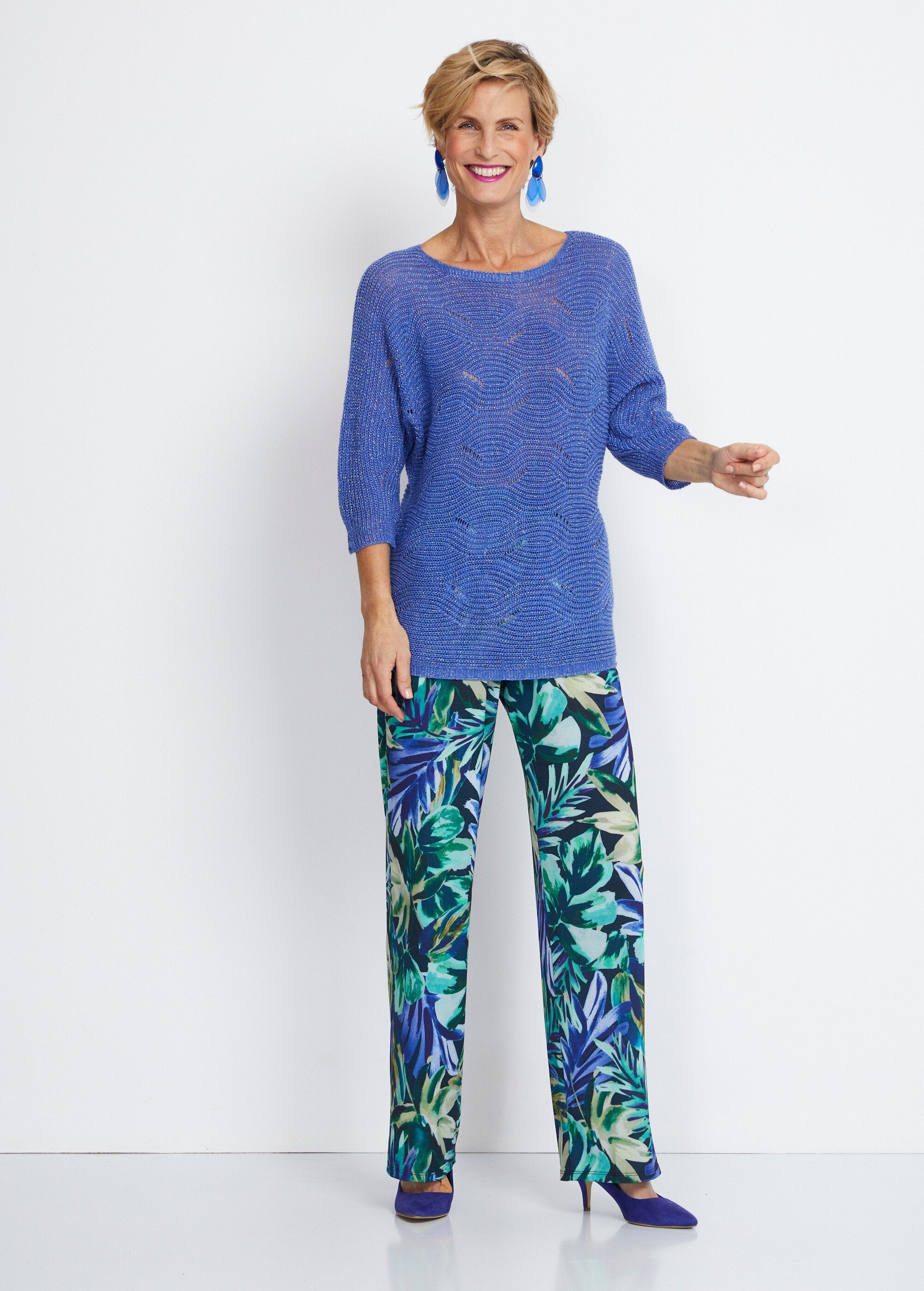 Pull_maille_reliefée_ajourée_volume_boîte_Bleu_SF1_slim