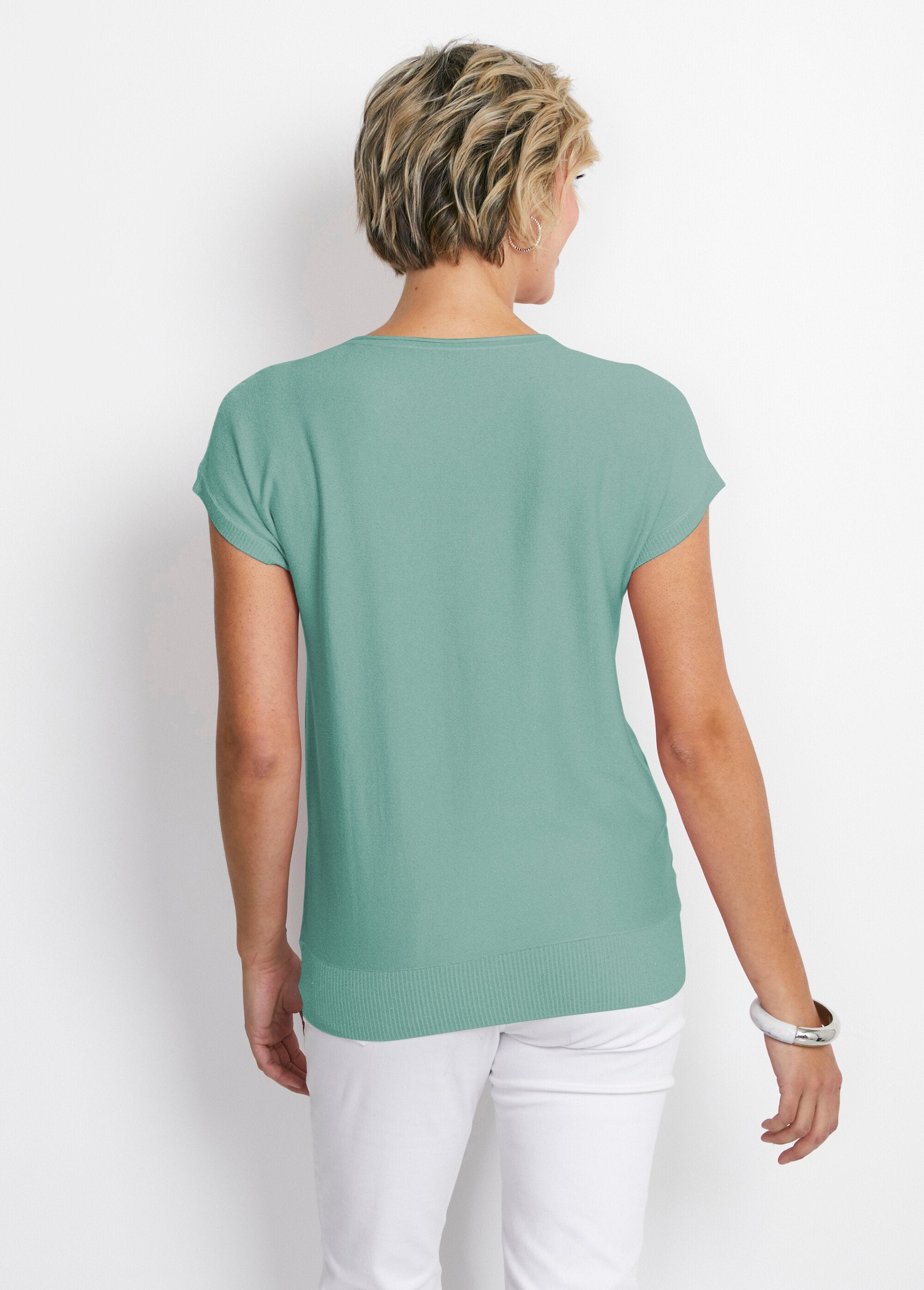 Pull_maille_scintillante_manches_kimono_Aqua_DO1_slim