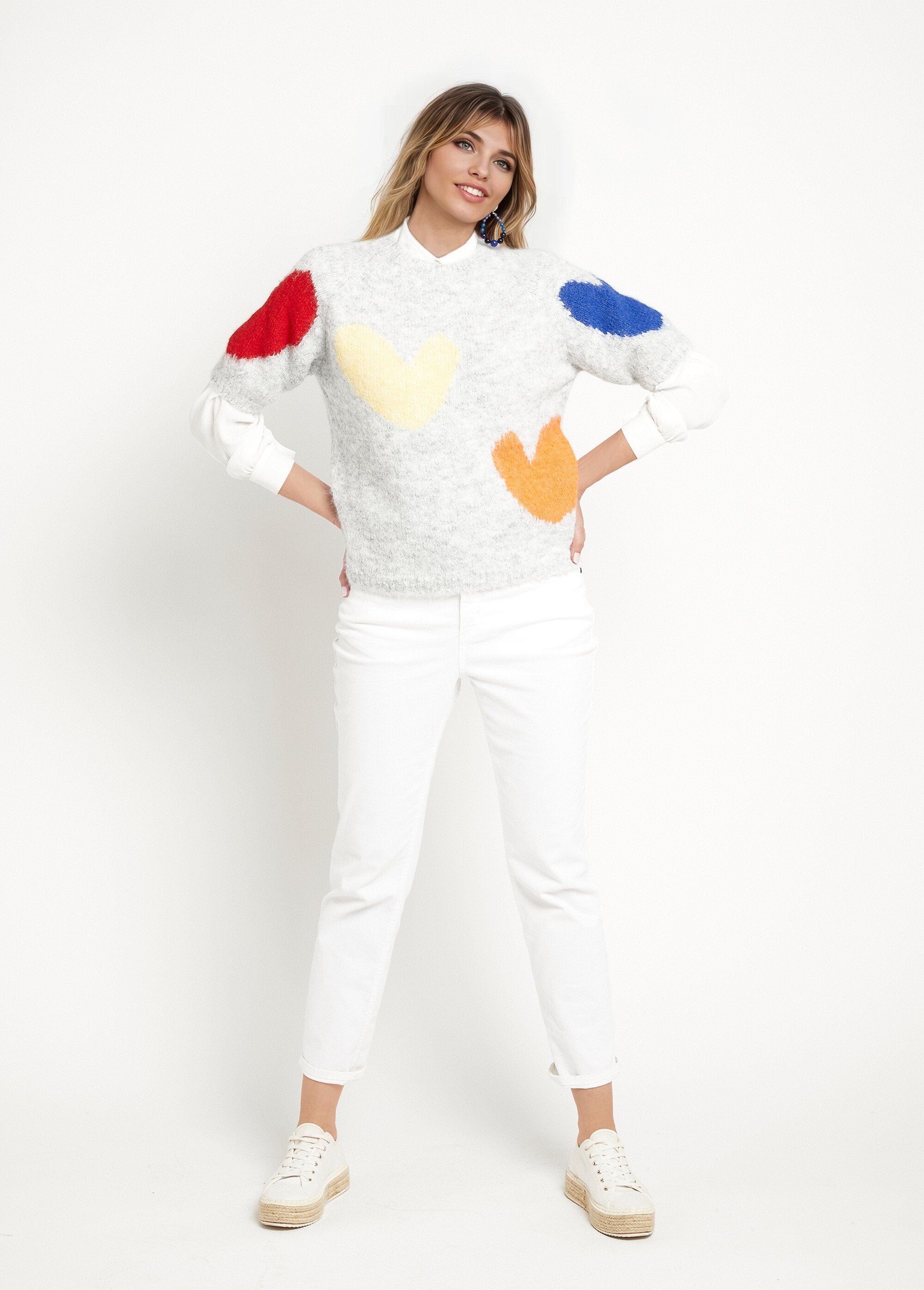 Pull_manches_courtes_détails_coeurs_Gris_SF1_slim