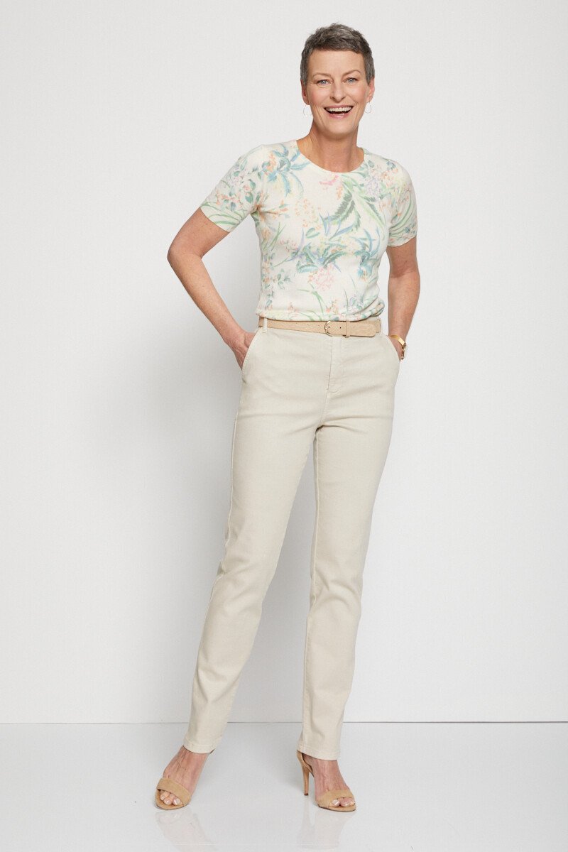 Pull_manches_courtes_imprimé_floral_Beige_et_vert_SF1_slim