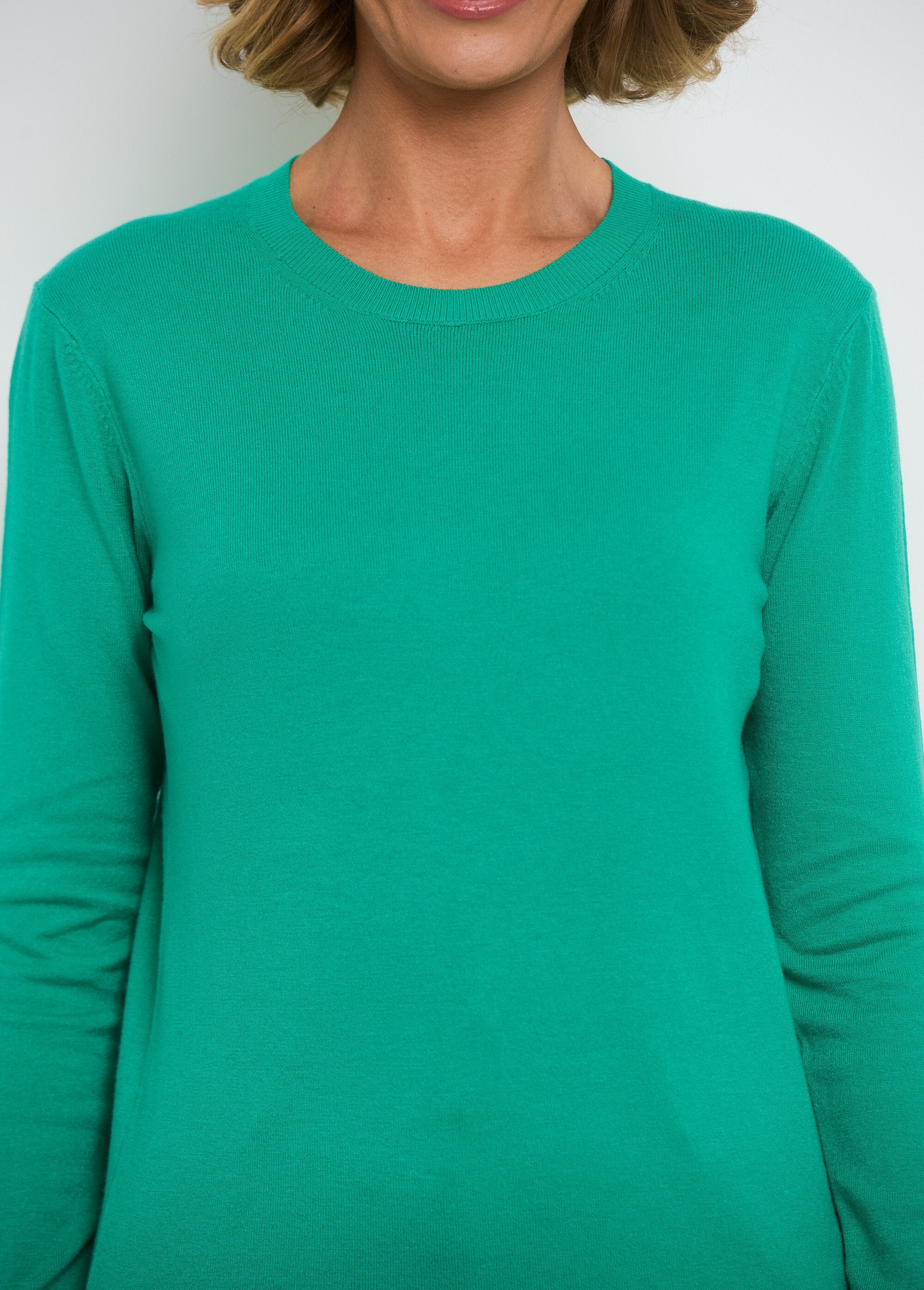 Pull_manches_longues_maille_fine_jauge_Vert_DE1_slim