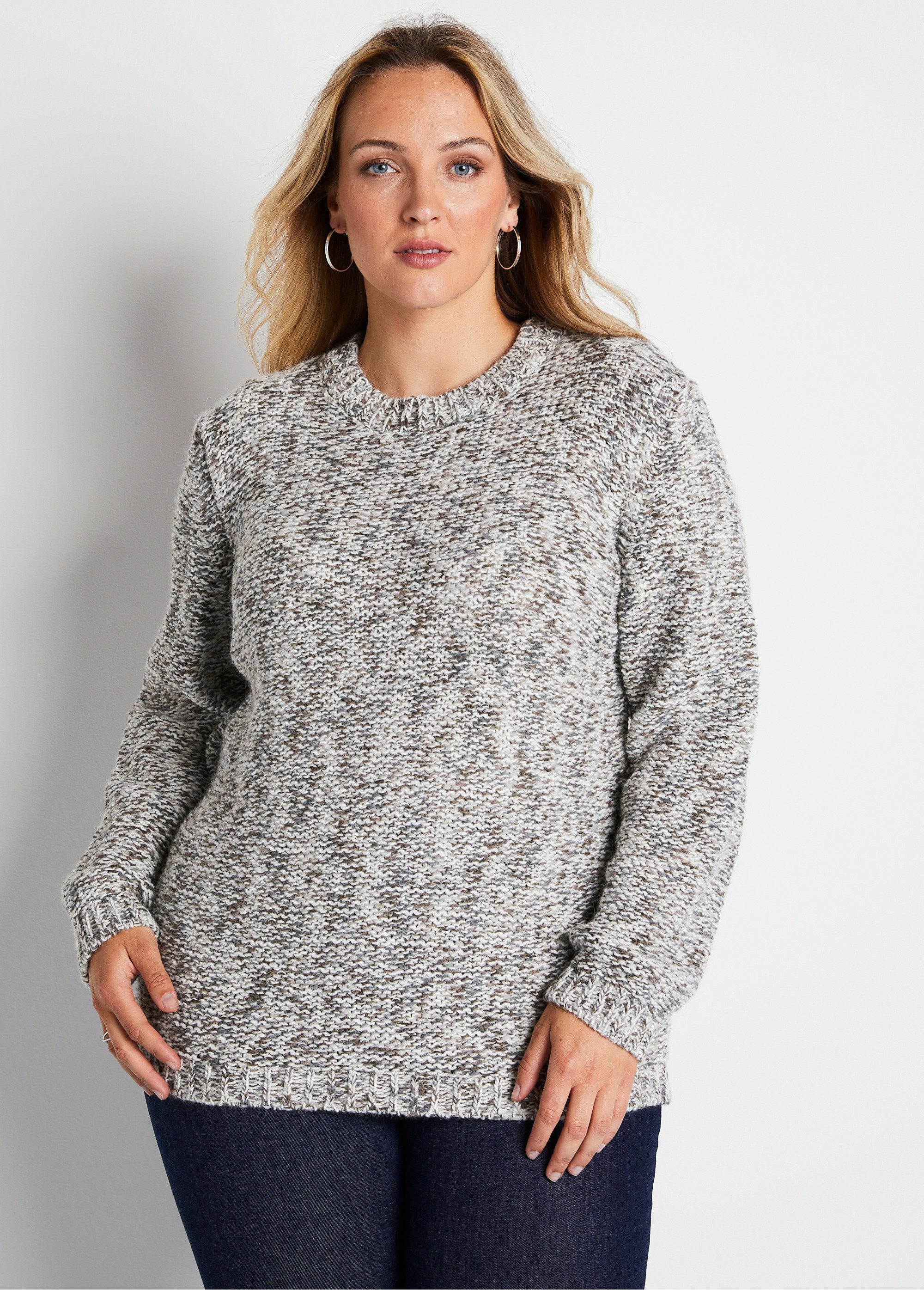 Pull_mouliné_col_rond_avec_laine_et_alpaga_Ecru_et_beige_FA1_curvy
