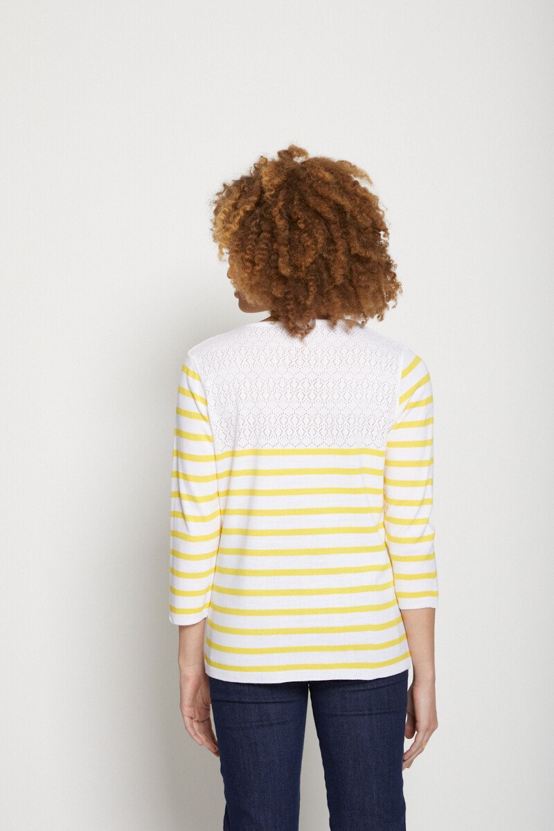 Pull_rayé_avec_maille_ajourée_col_rond_Raye_jaune_DO1_slim