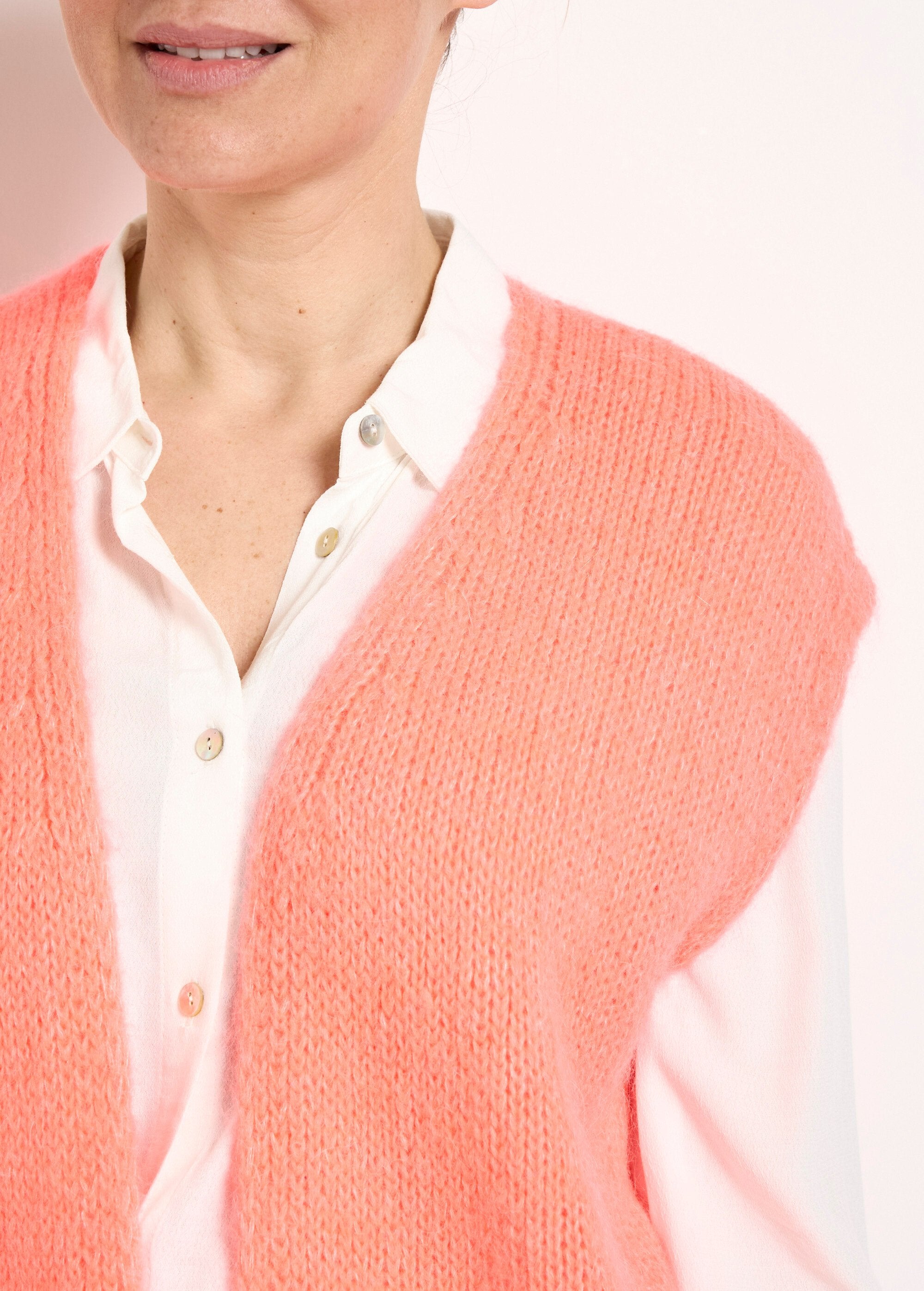 Pull_sans_manches_bord_à_bord_mohair_laine_chaud_Corail_DE1_slim