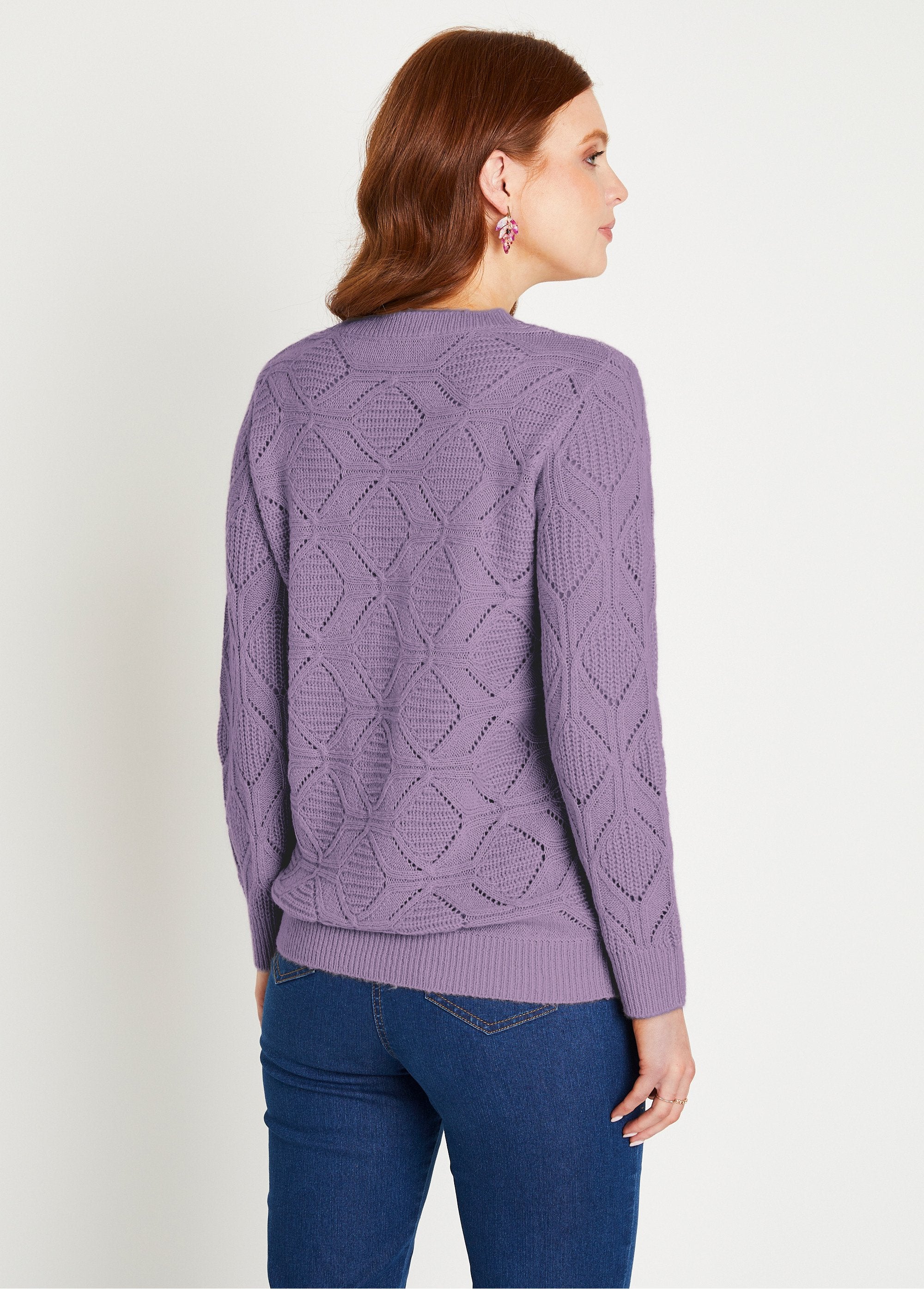 Pull_tunique_mi_long_uni_col_rond_maille_ajourée_Parme_DO1_slim