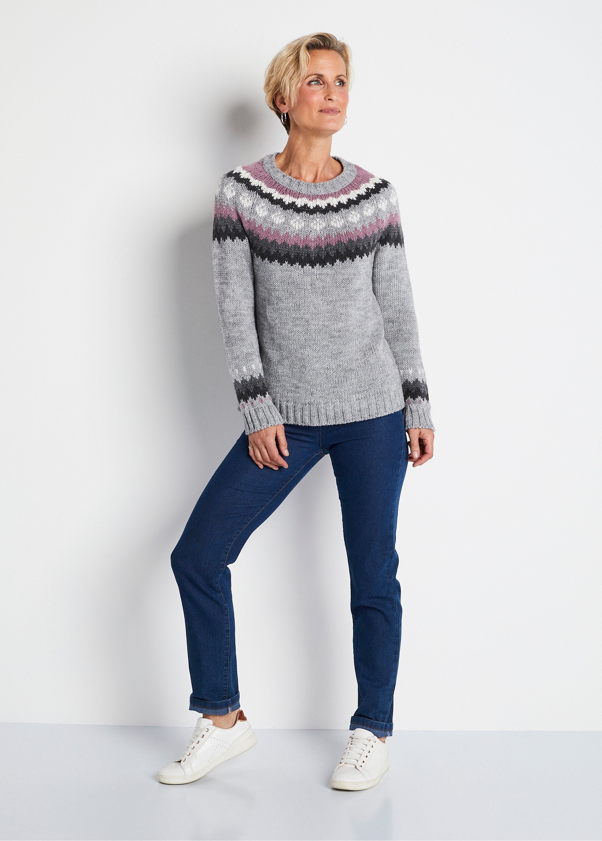 Pull_uni_jacquard_placé_Gris_et_rose_SF1_slim