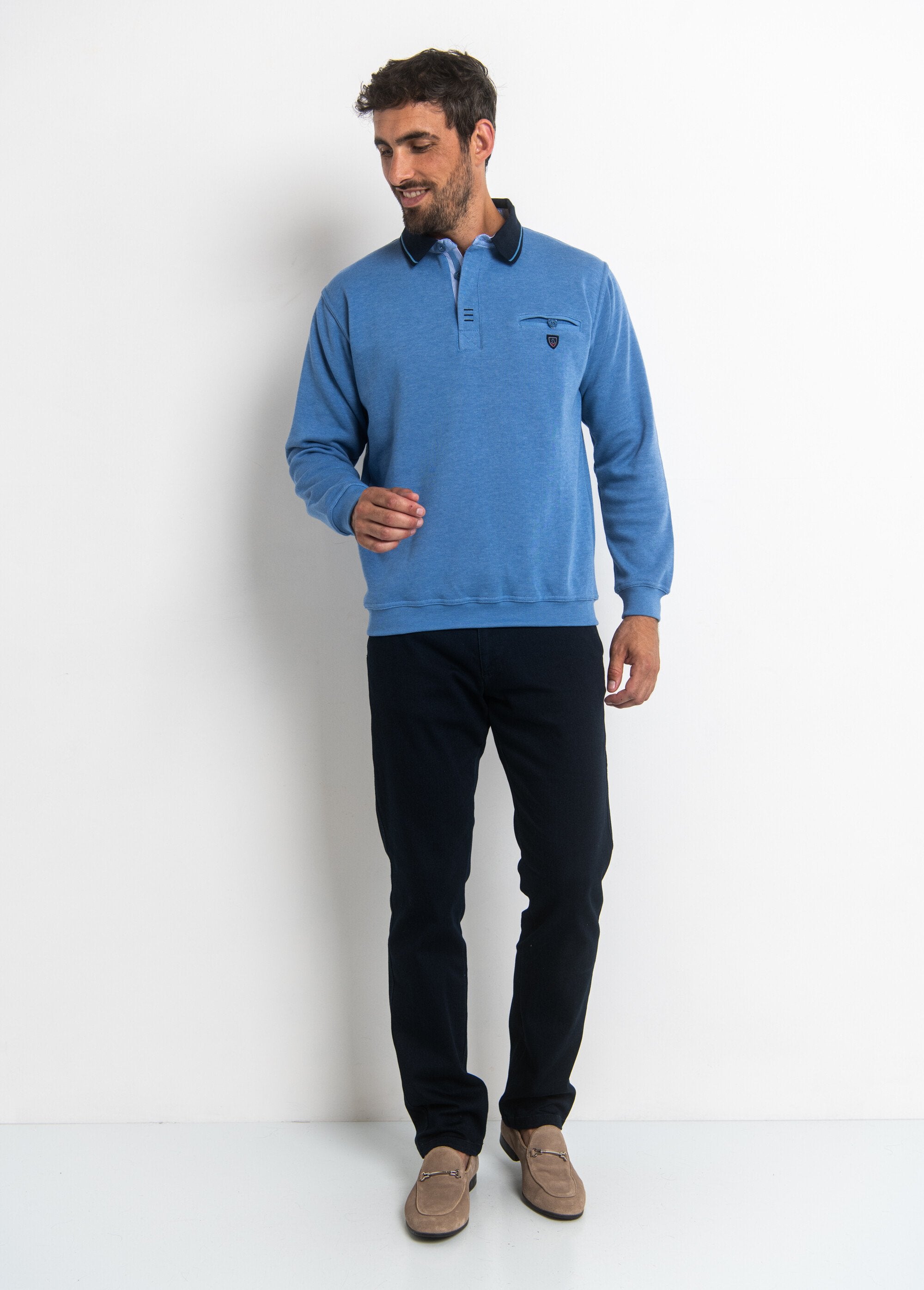 Poloshirt_met_lange_mouwen_en_borstzakje_Bleu_ciel_SF1_slim