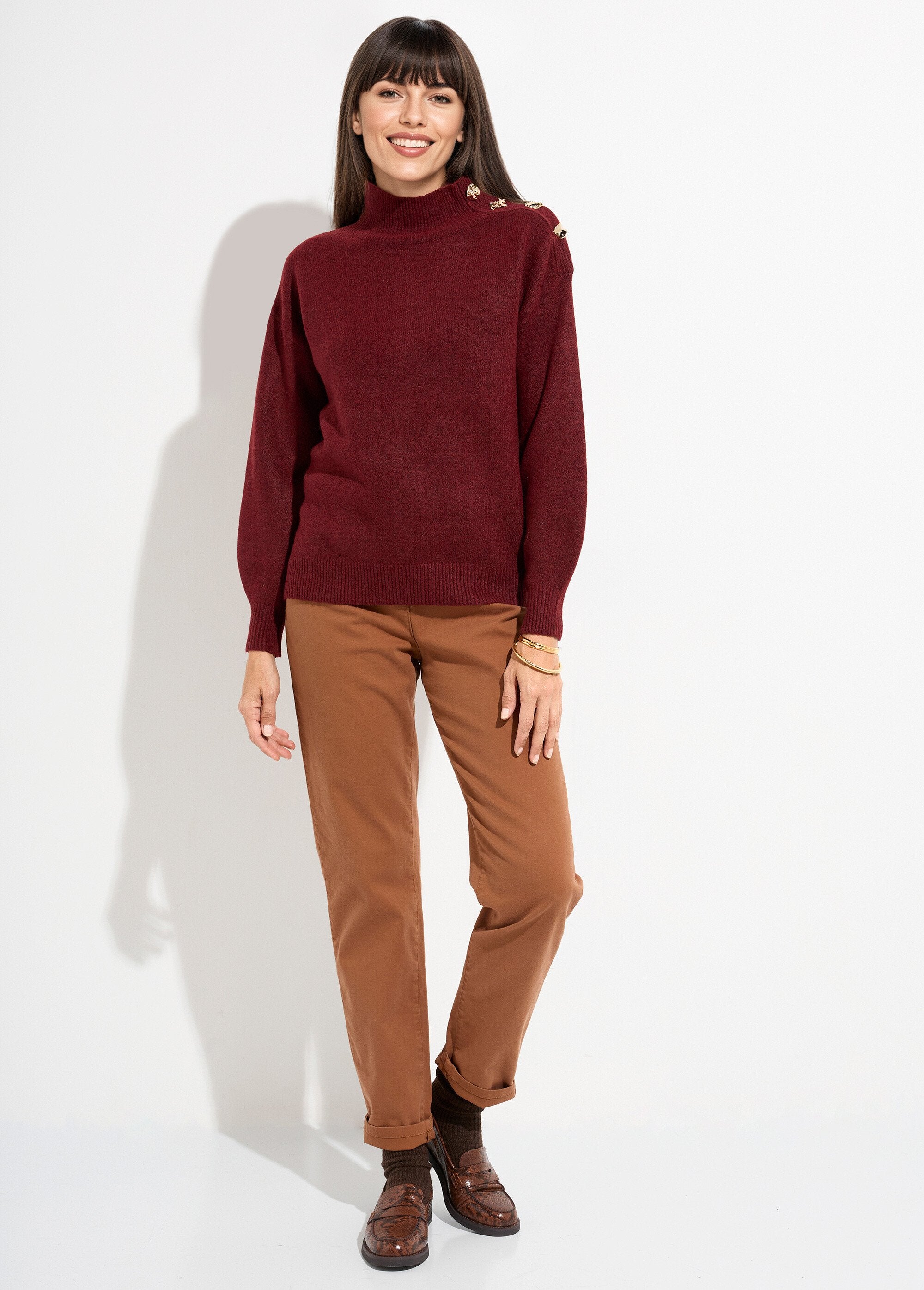 Pull_col_montant_boutons_bijou_métal_Bordeaux_SF1_slim