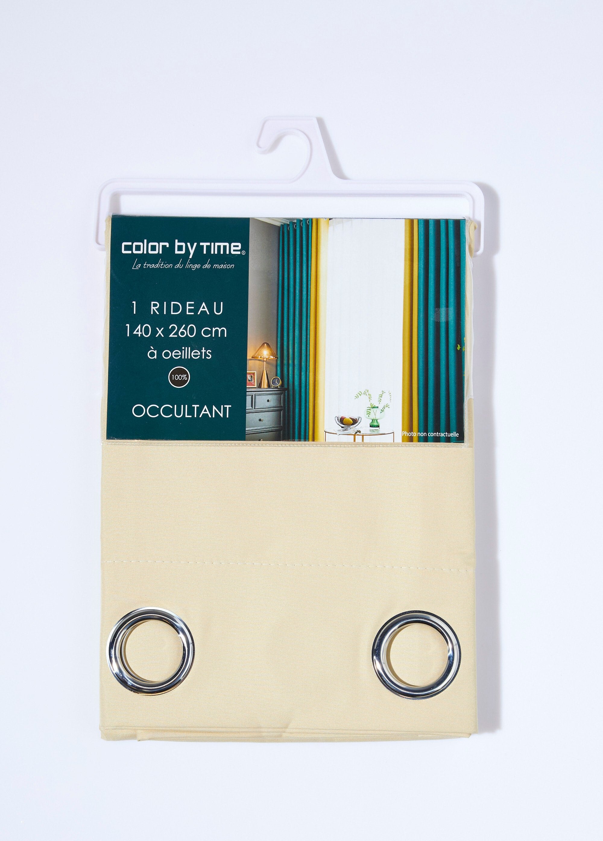 Rideau_occultant_uni_1_panneau_à_oeillets_Beige_DE2_slim
