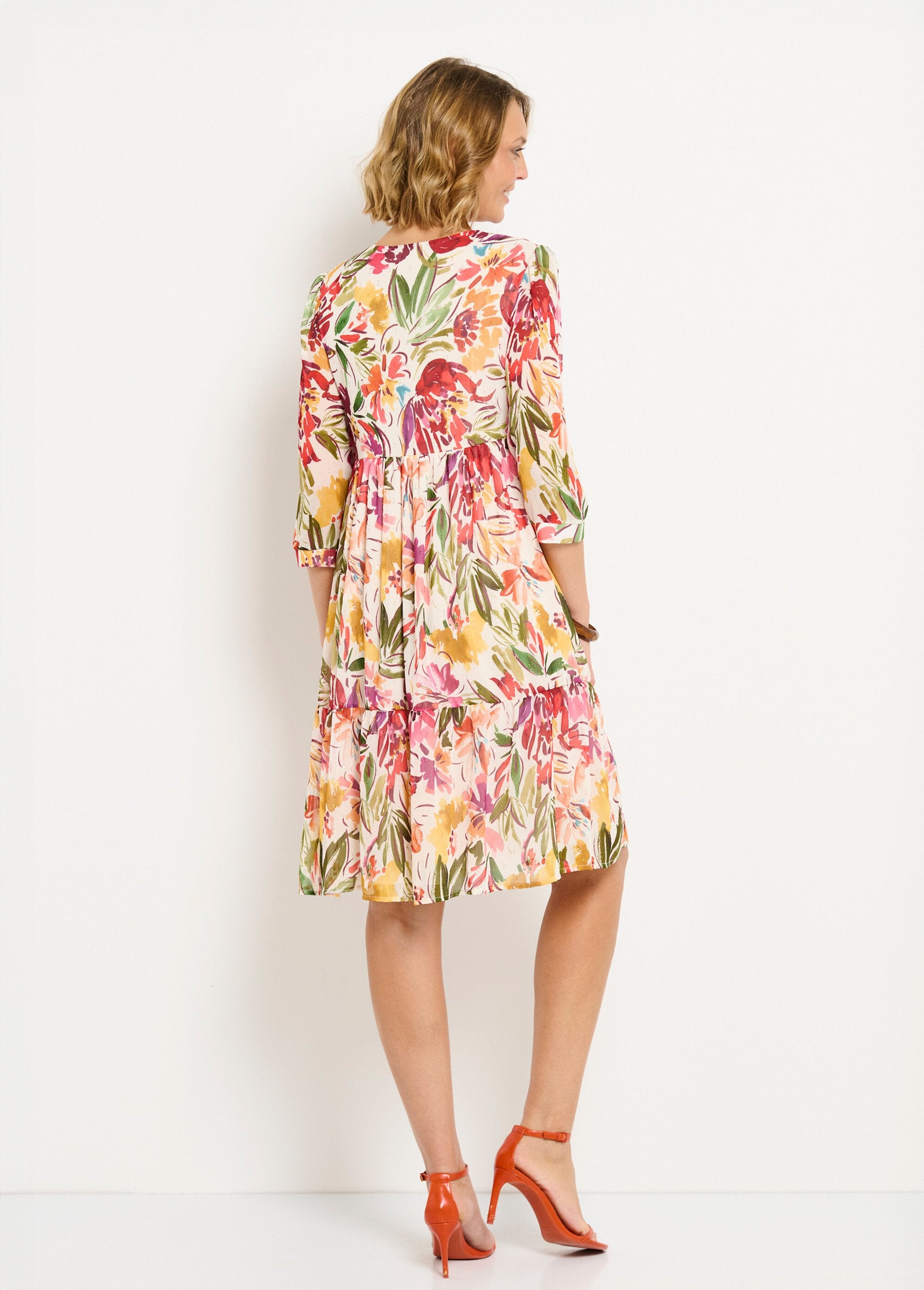 Robe_courte_volantée_col_V_voile_fleuri_Multicolore_DO1_slim