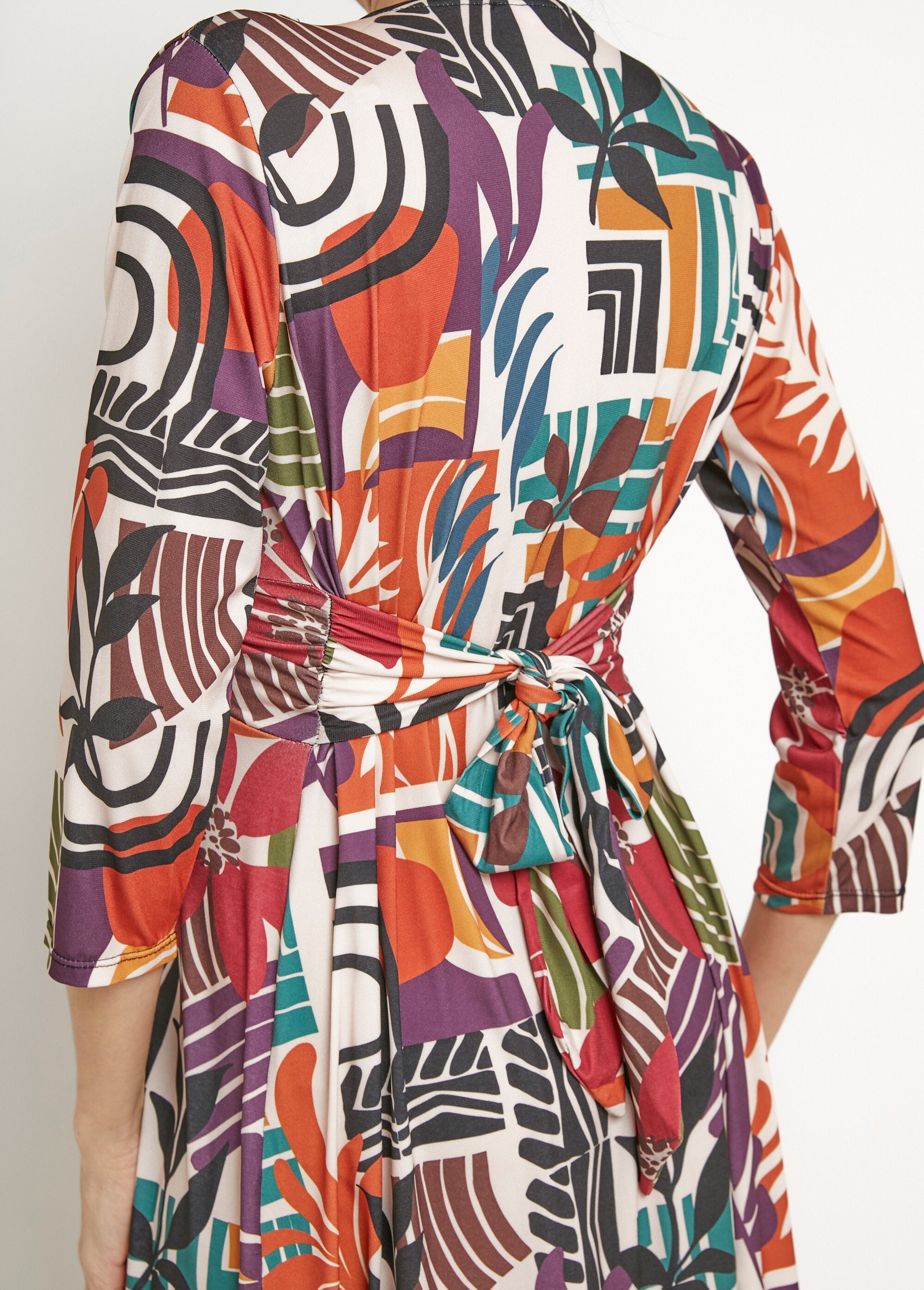 3/4-mouwen_jurk_met_etnische_print_Beige_imprime_DE2_slim